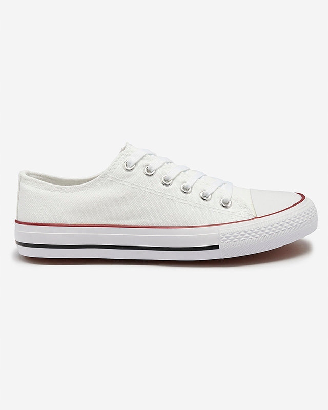 BIAŁE DAMSKIE SZNUROWANE TRAMPKI OGISA 39 Wzór dominujący bez wzoru