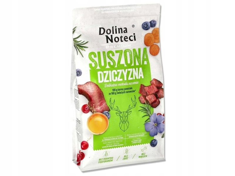 Karma dla psa suszona Dolina Noteci Premium Dziczyzna 9 kg