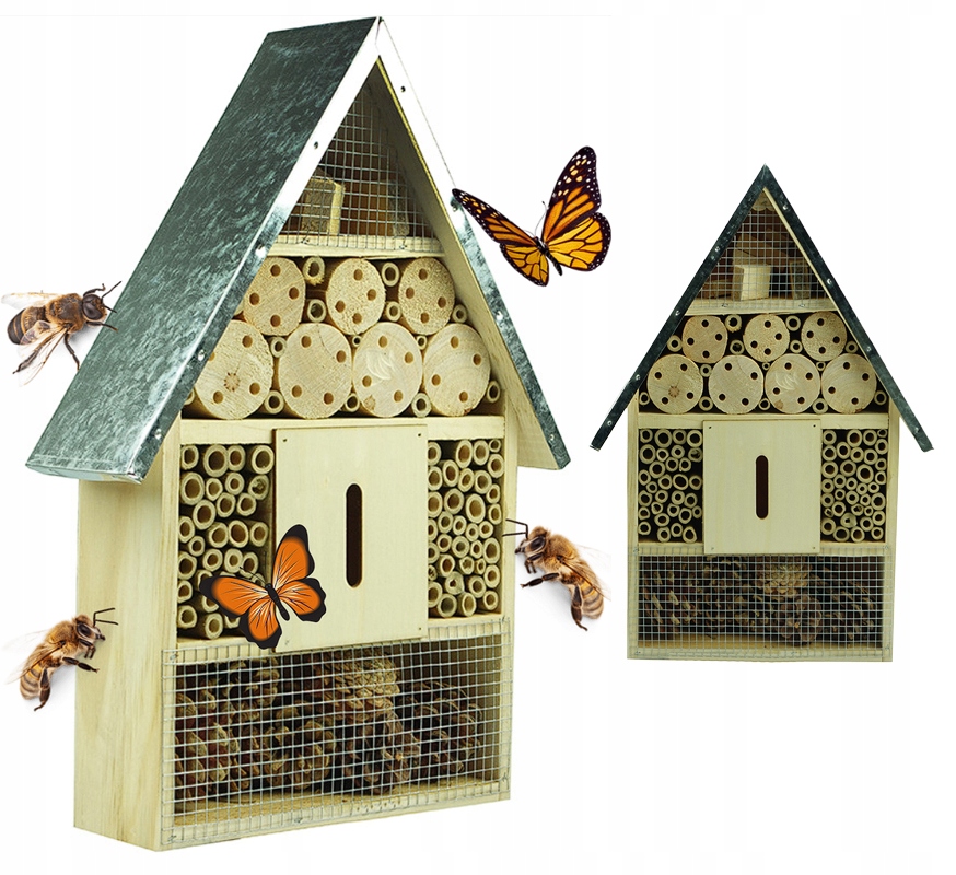 DUŻY DOMEK dla pszczół HOTEL budka dla owadów murarka KARMNIK 39 cm