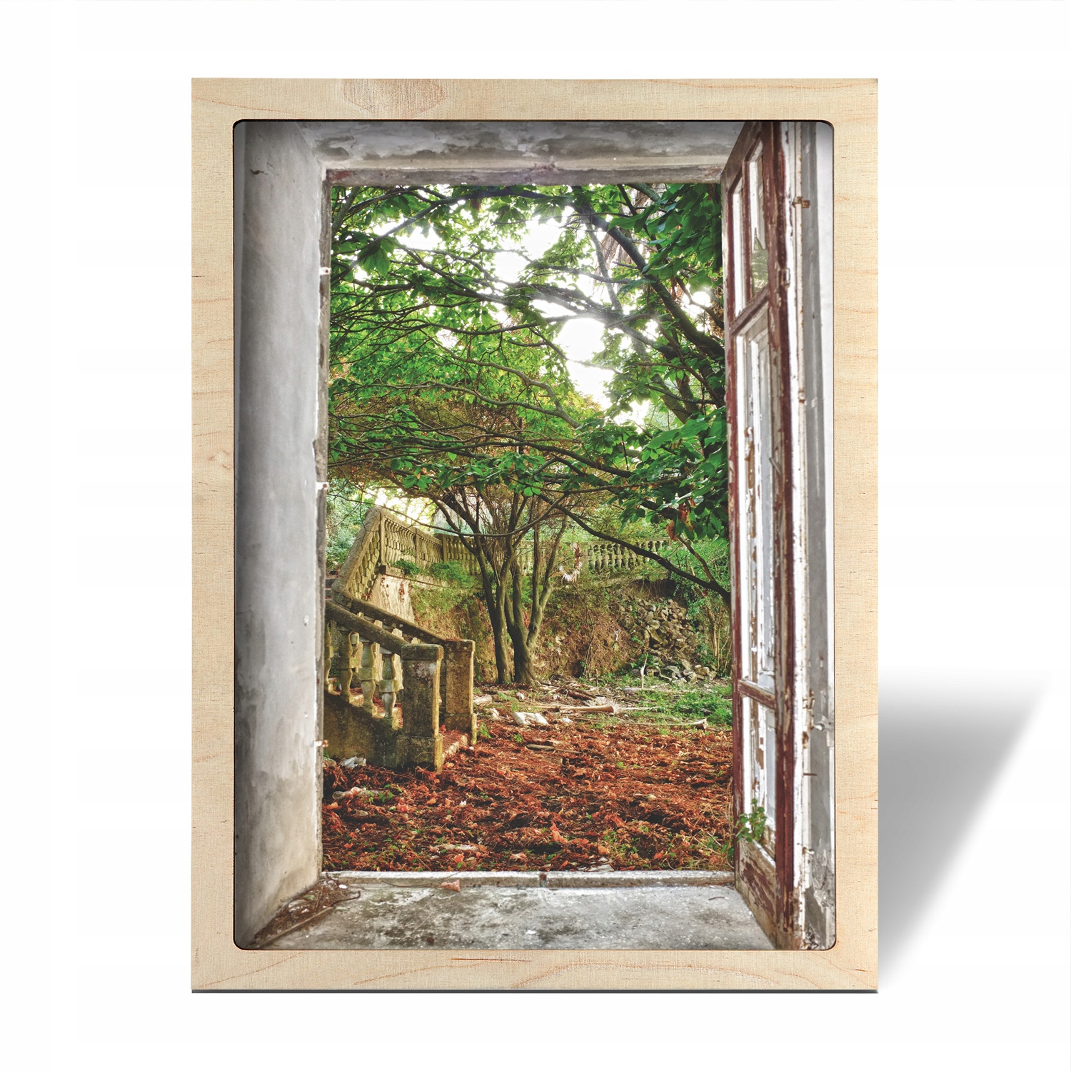 

Obraz w ramie na ścianę Okno widok ogród 50x70 cm