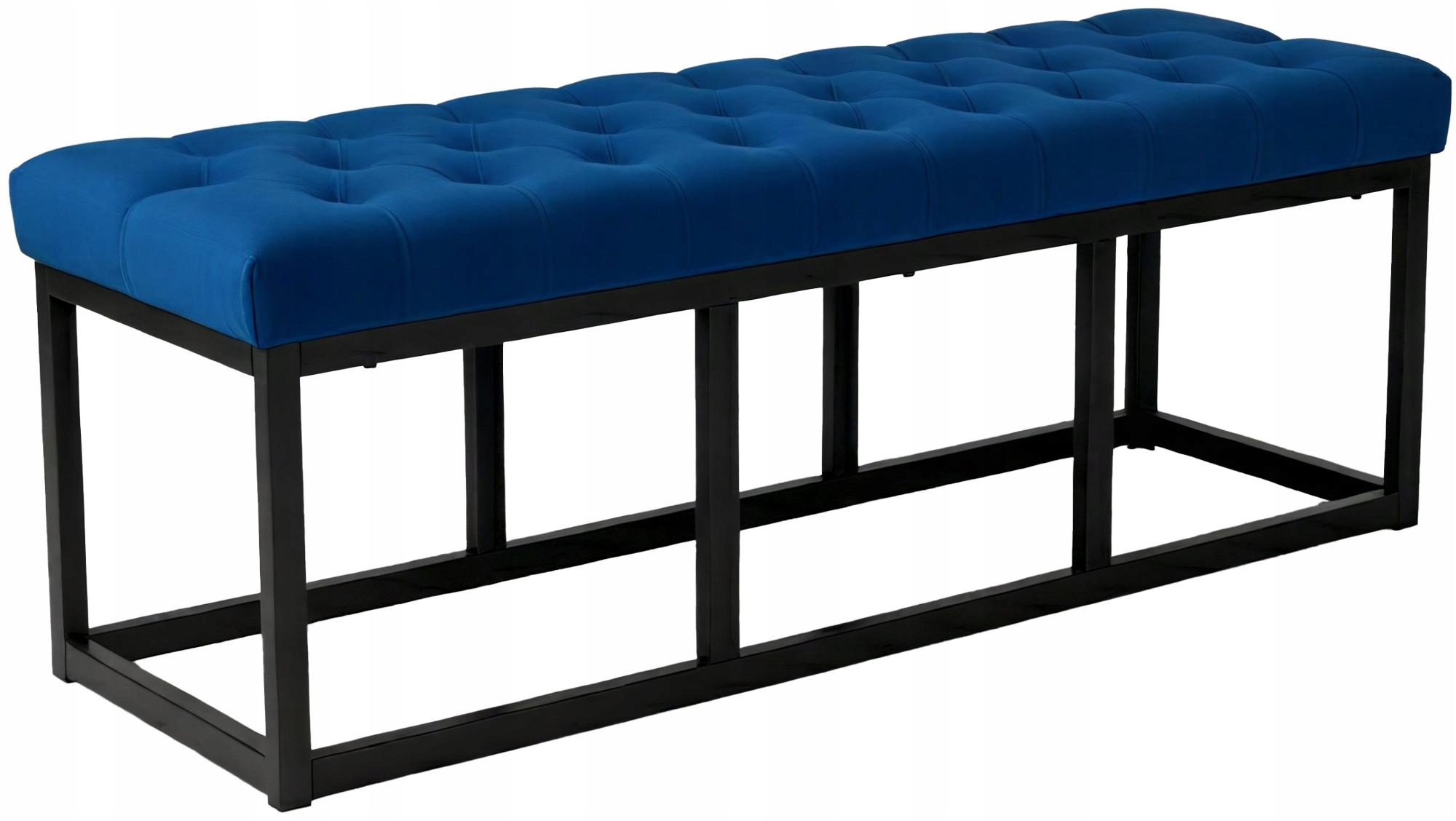 Ławka Polson velvet czarna tapicerowana 120 cm