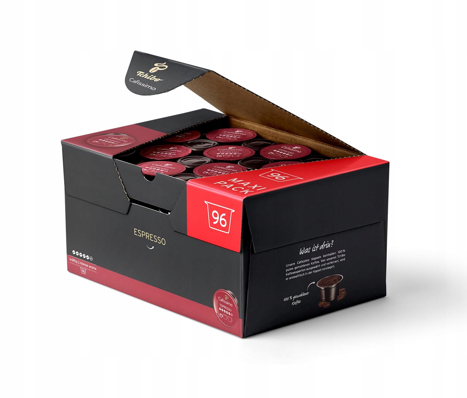 Levně Tchibo Cafissimo Espresso Intenso Kraftig káva kapsle do kávovaru 96 Ks