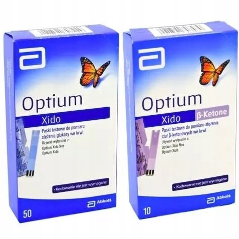 

Paski Optium Xido do ciał ketonowych glukozy 10+10