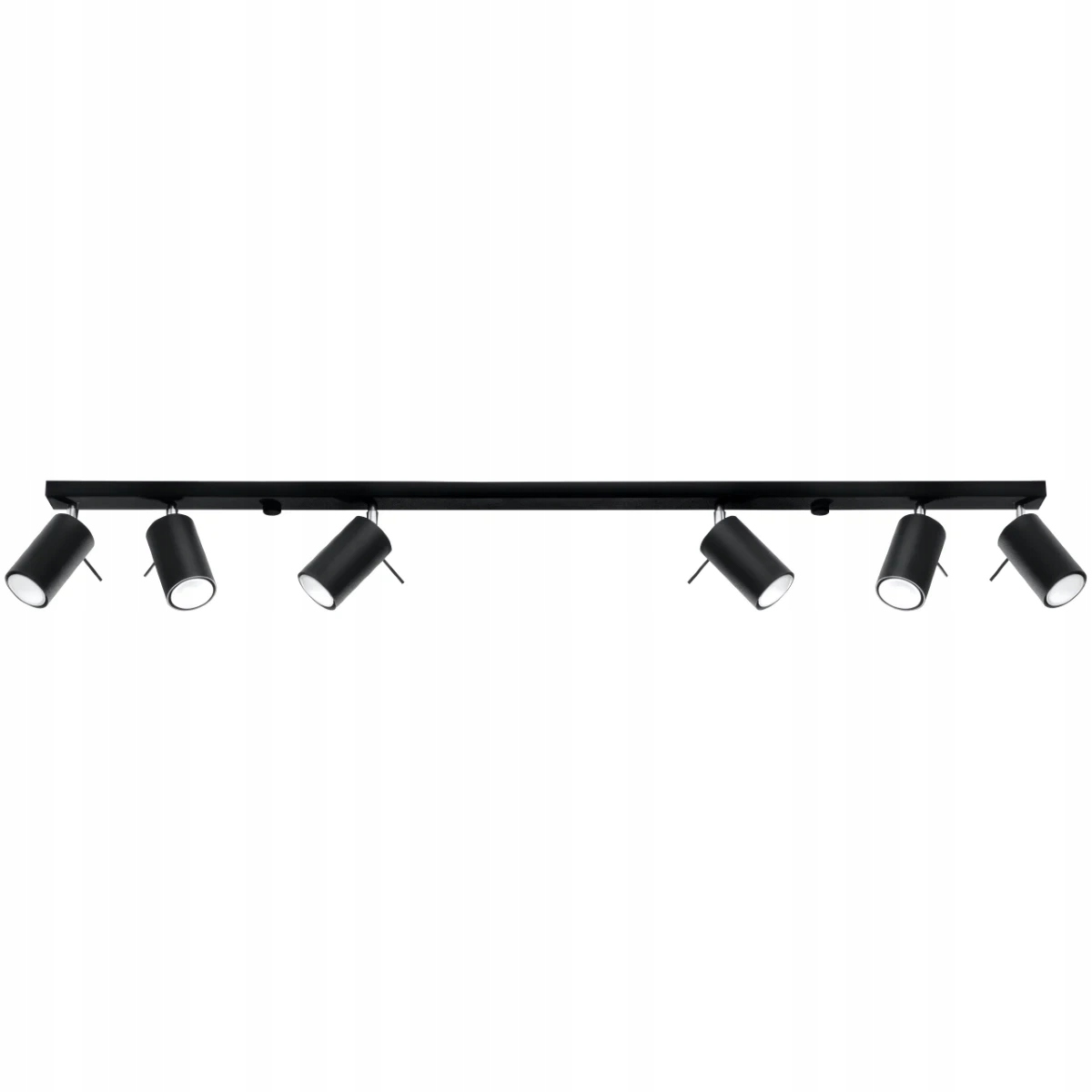 Veľké stropné osvetlenie RING6, čierne lištové reflektory; do galérie, kancelárie