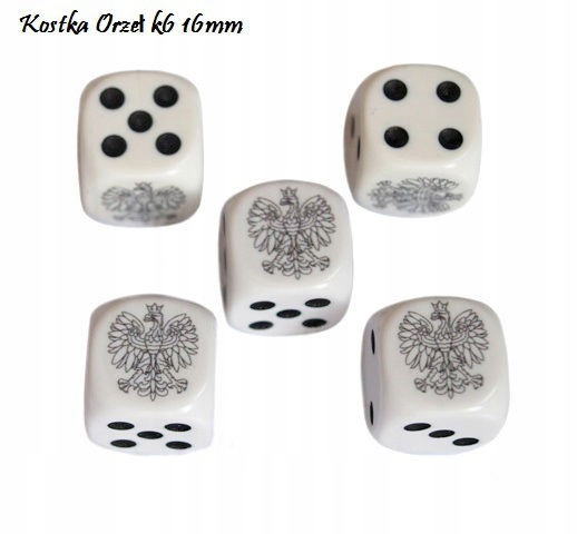 Kość Kostka Orzeł k6 16mm z polskim orłem EAN (GTIN) 5904384491261