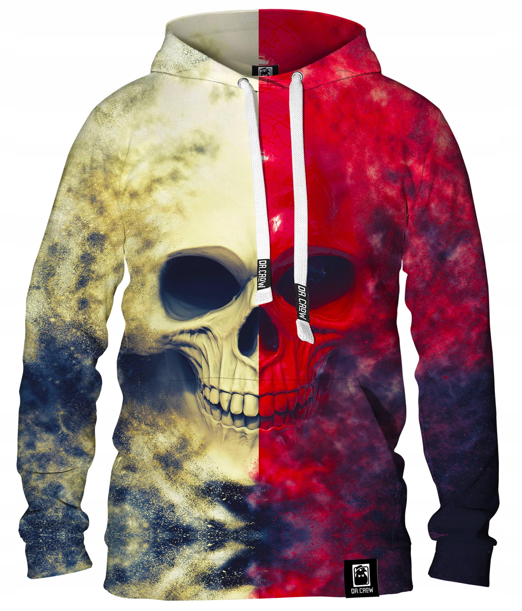 

Damska Bluza Kaptur Fullprint White Red Skull 4XL
