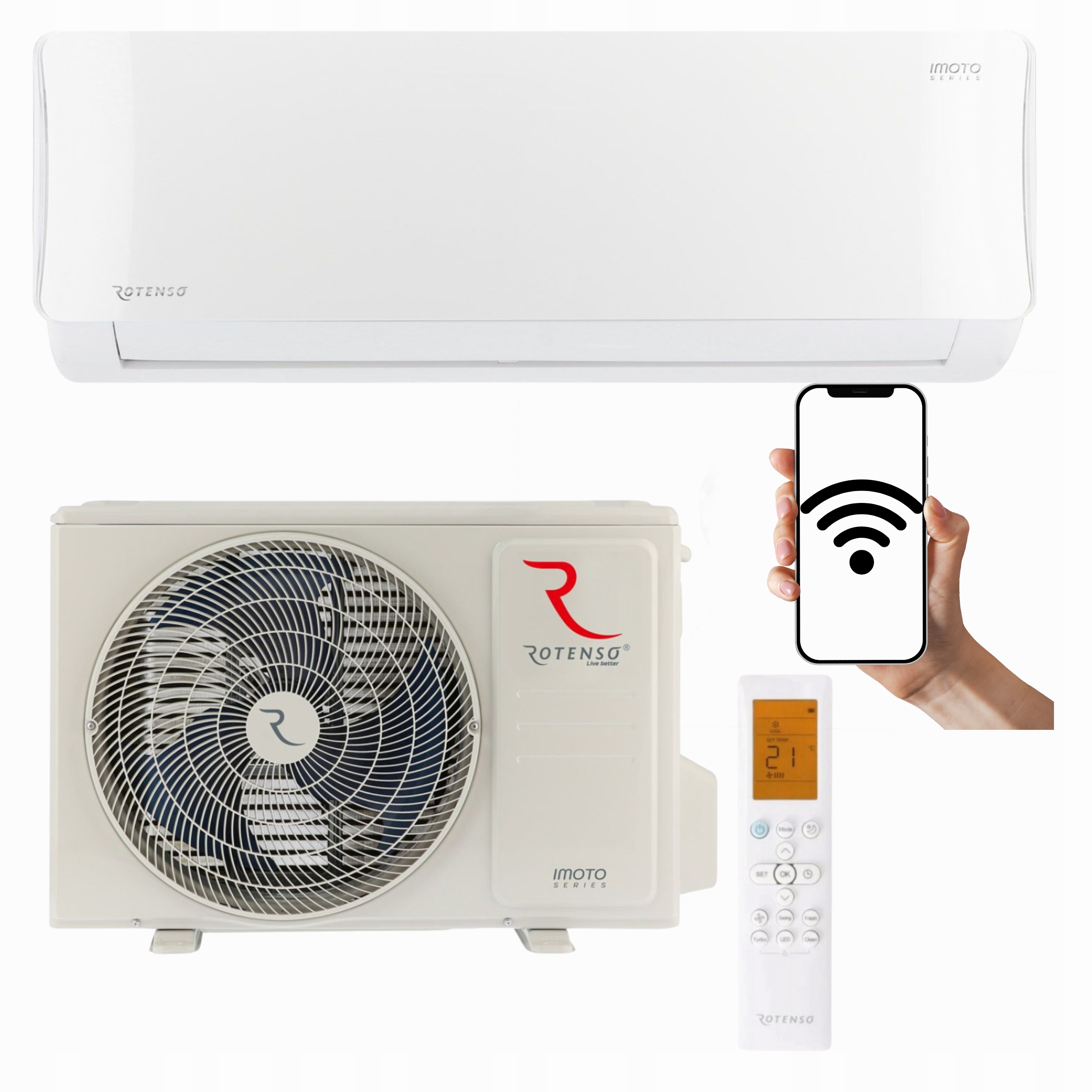 Nástěnný klimatizátor Rotenso Imoto X 3,5 kW 40 m2 Wifi Funckja Topení