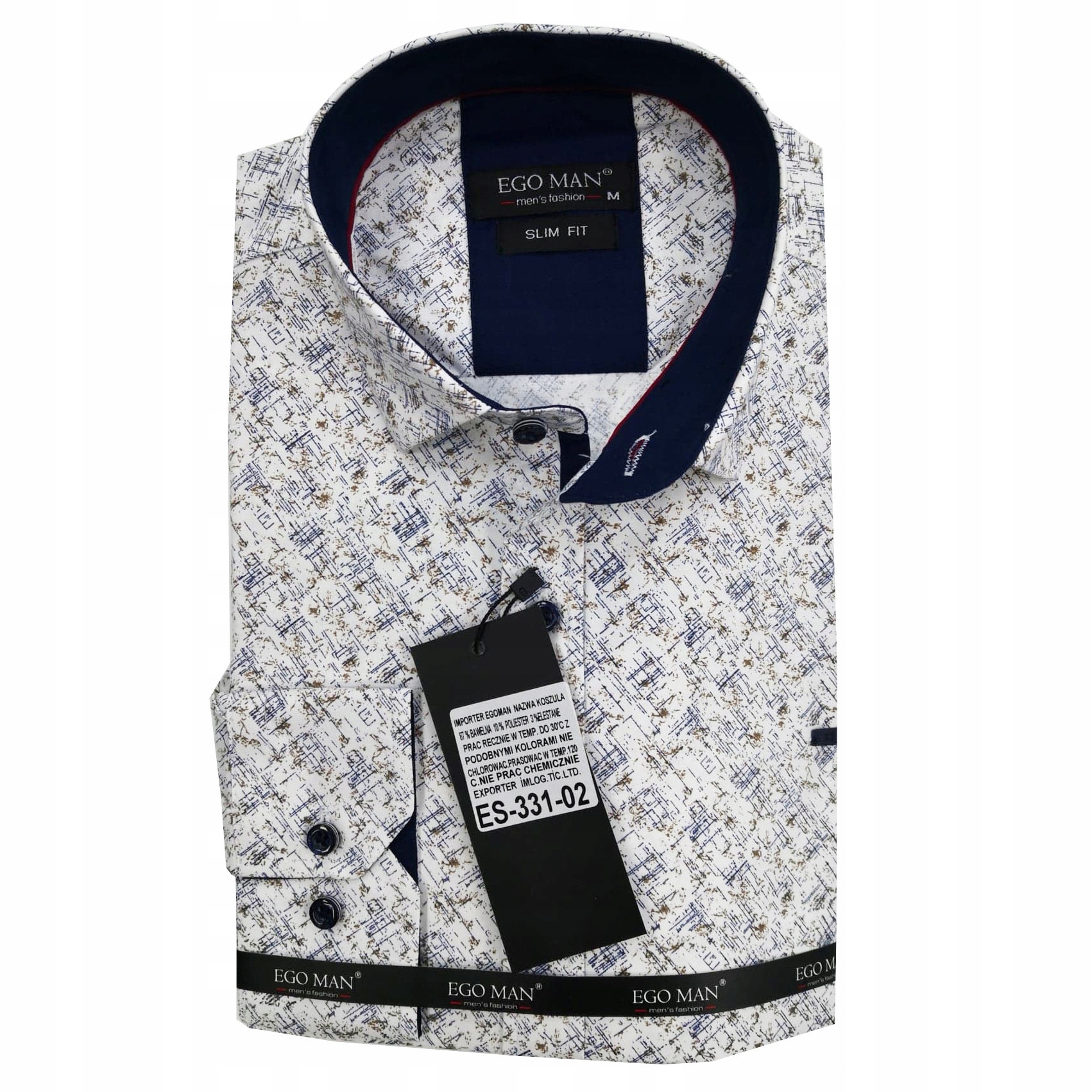 Ego Man košile pánská ES-331-02 slim fit L bílá