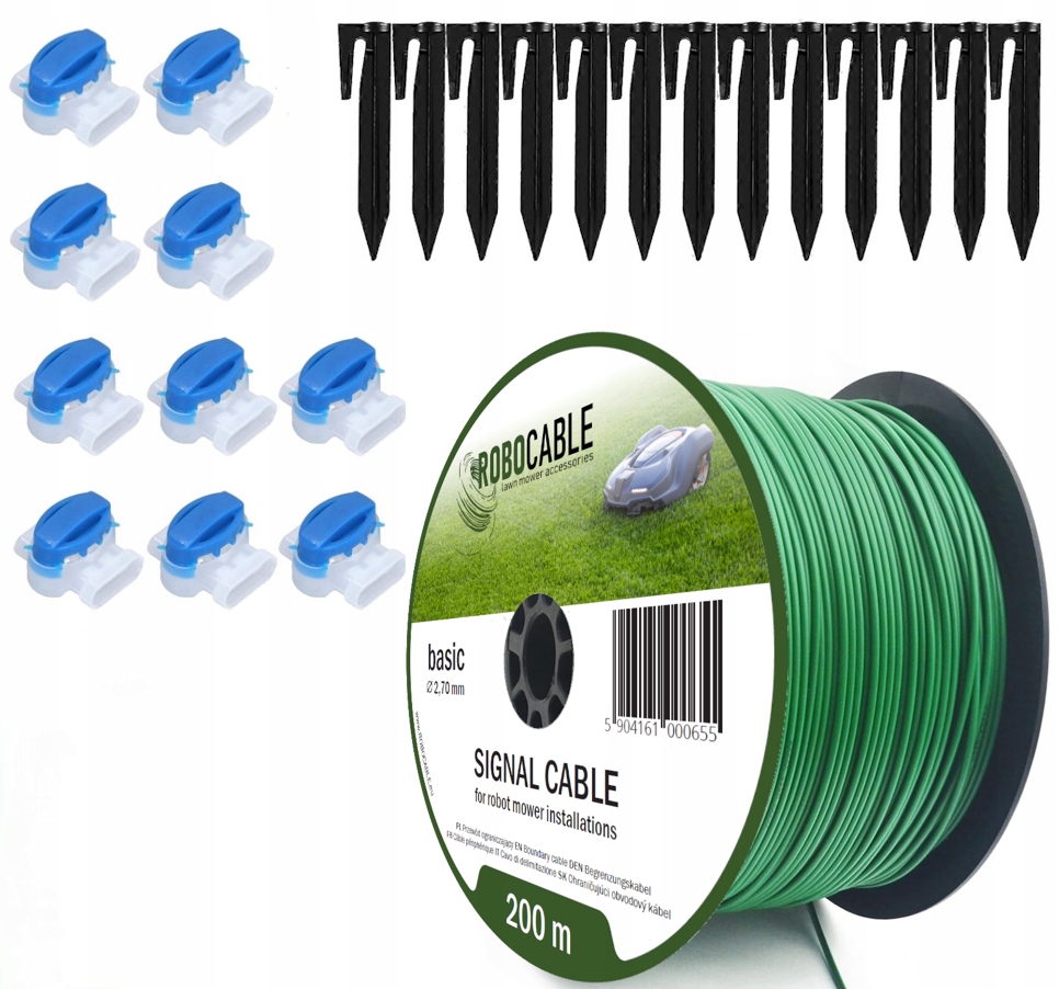 Kabel pro omezení robotické sekačky Sada 200 m Špendlíky Robocable