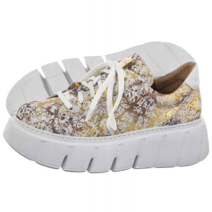 Kožené dámské tenisky Maciejka bílé/zlaté 06891-11 White