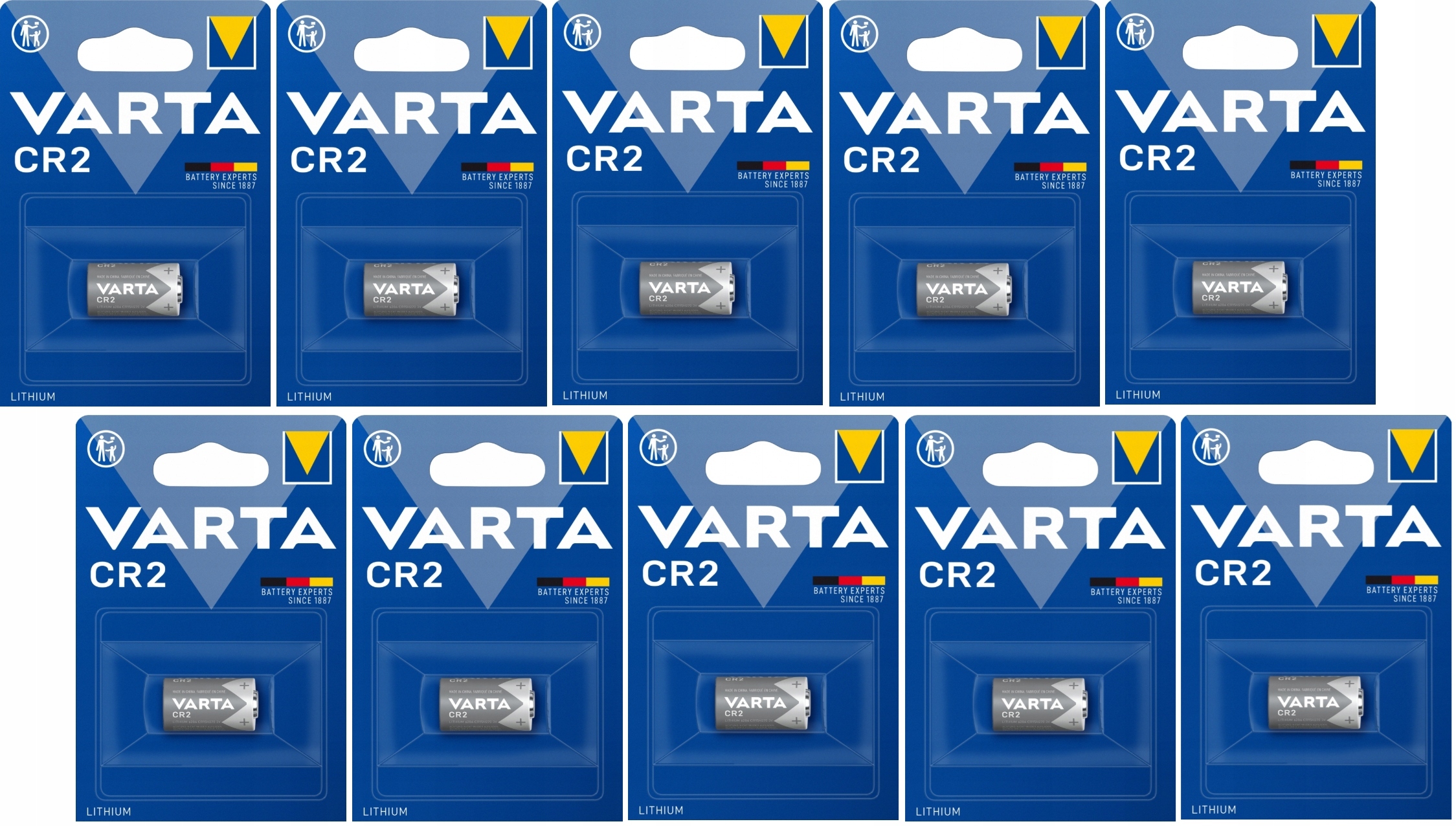 Set Varta Lithiová cylindrická baterie Foto CR2 3V, balení 10 ks