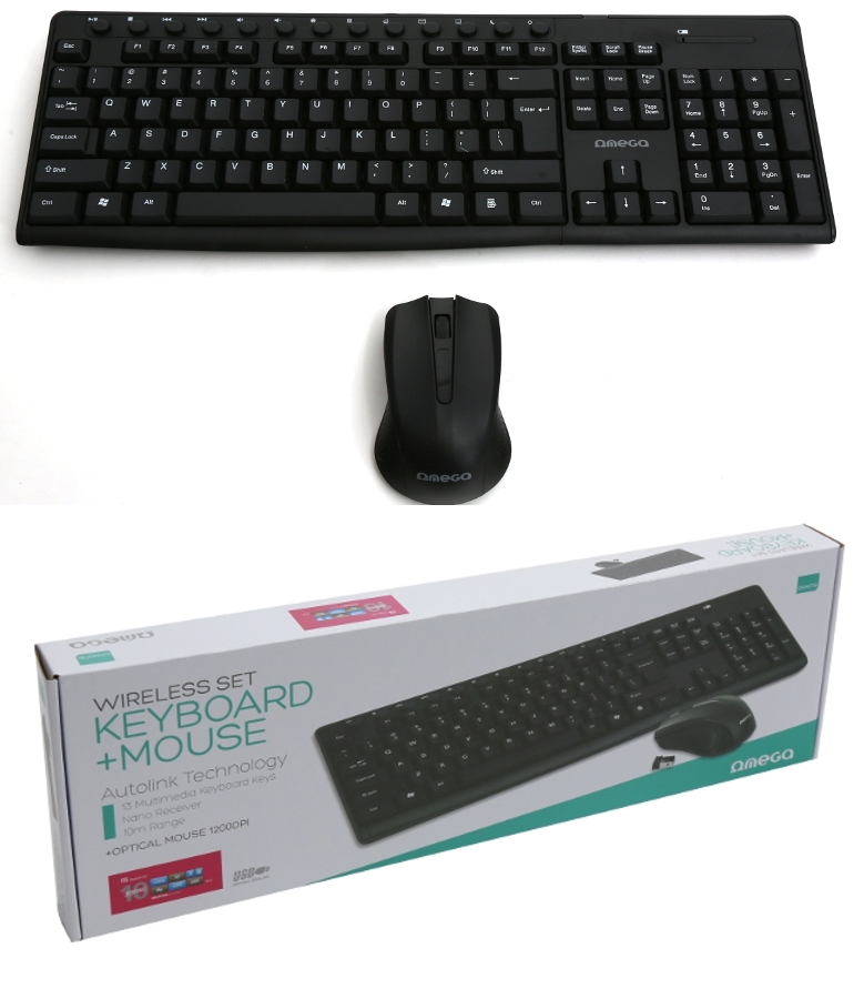 

Zestaw Bezprzewodowa Klawiatura Mysz 1200DPI Omega