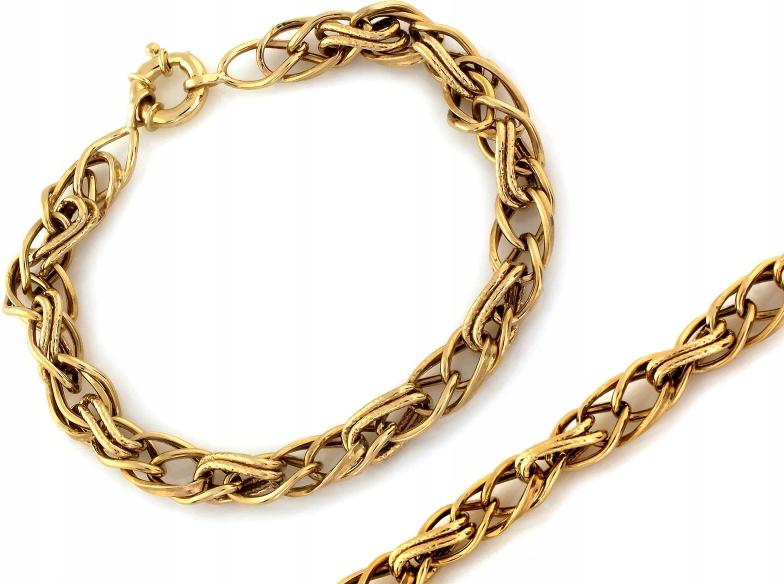 Zlatý náramek 585 z propletených článků 5.68g je ideální jako dárek 14kt