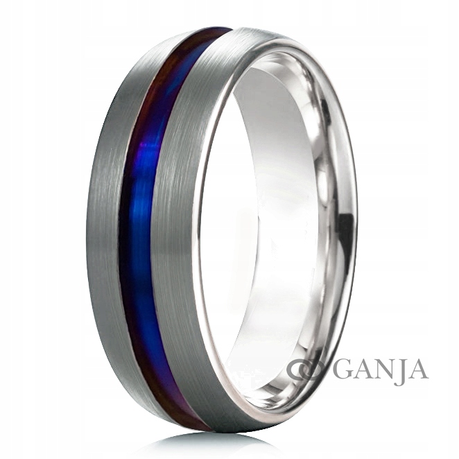 

Tytanowa obrączka półokrągła szer. 5mm wzór BT39