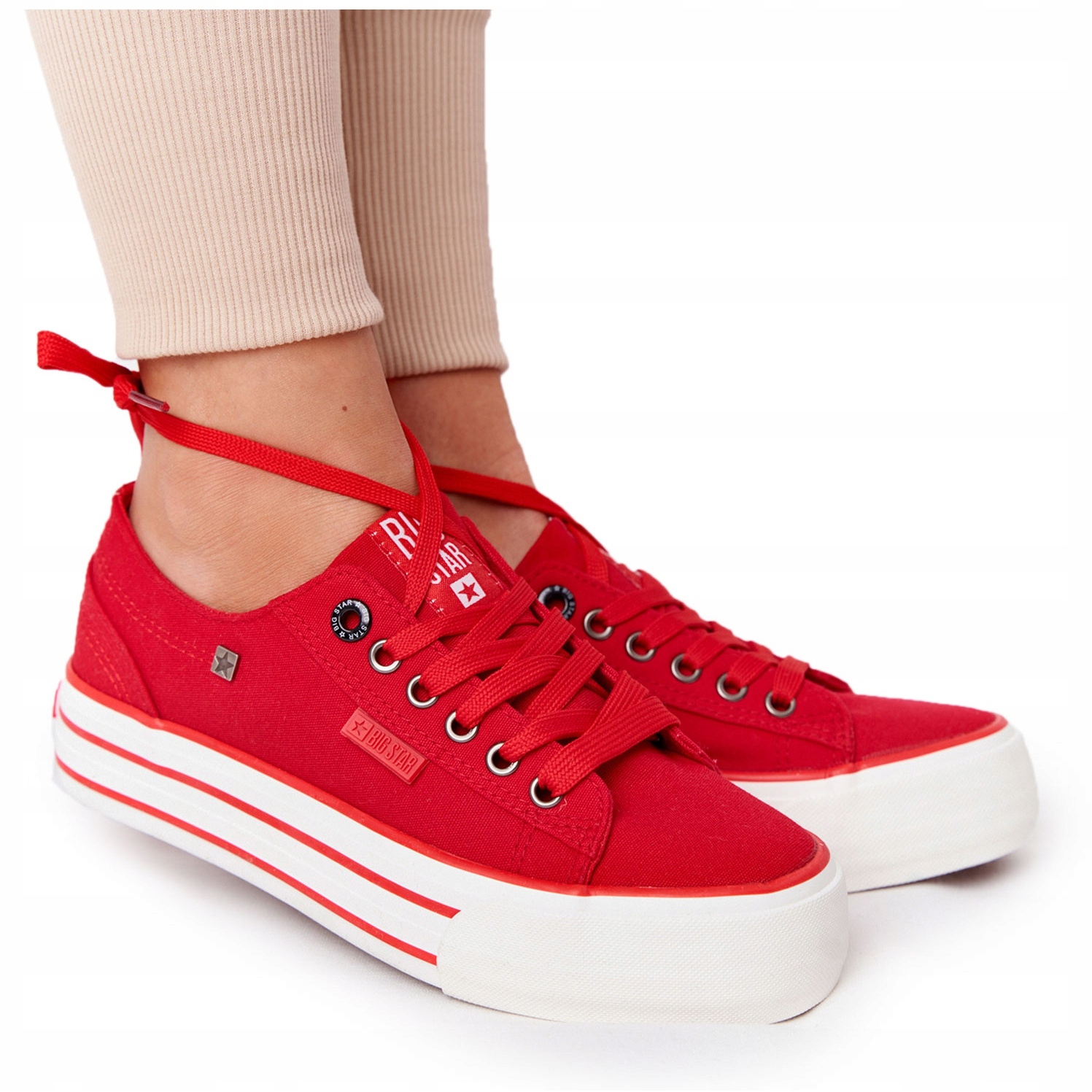 

Czerwone Tkanina Buty Trampki Big Star r.39
