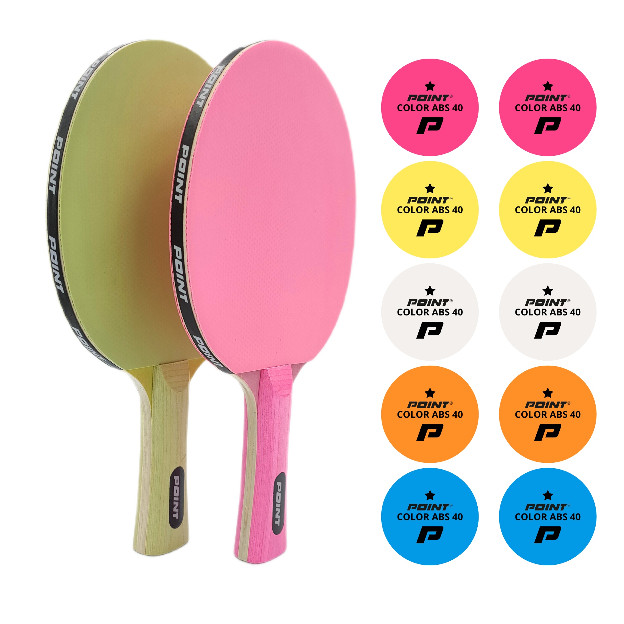 Zestaw rakietek Point Color Rose/green 10 kolorowych piłeczek!