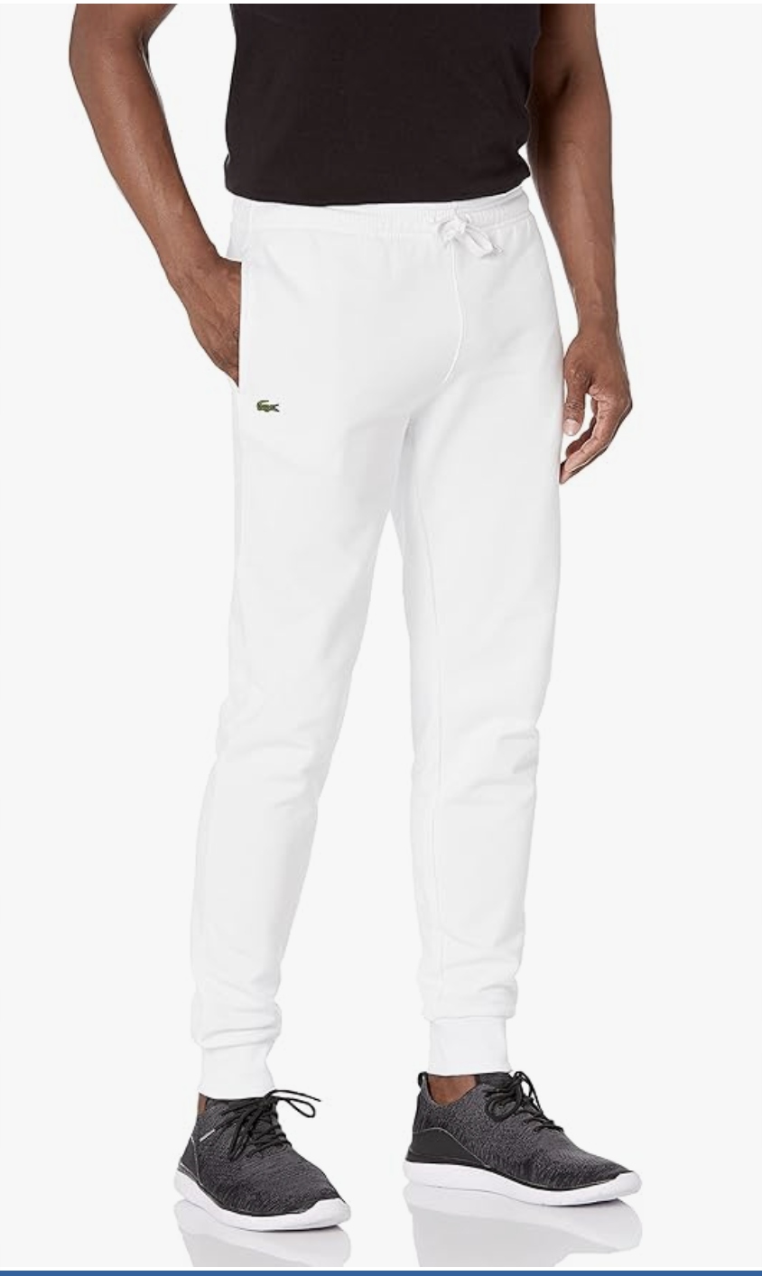 Lacoste Teplákové Kalhoty Tepláky Bílé Bavlněné Fleece XL