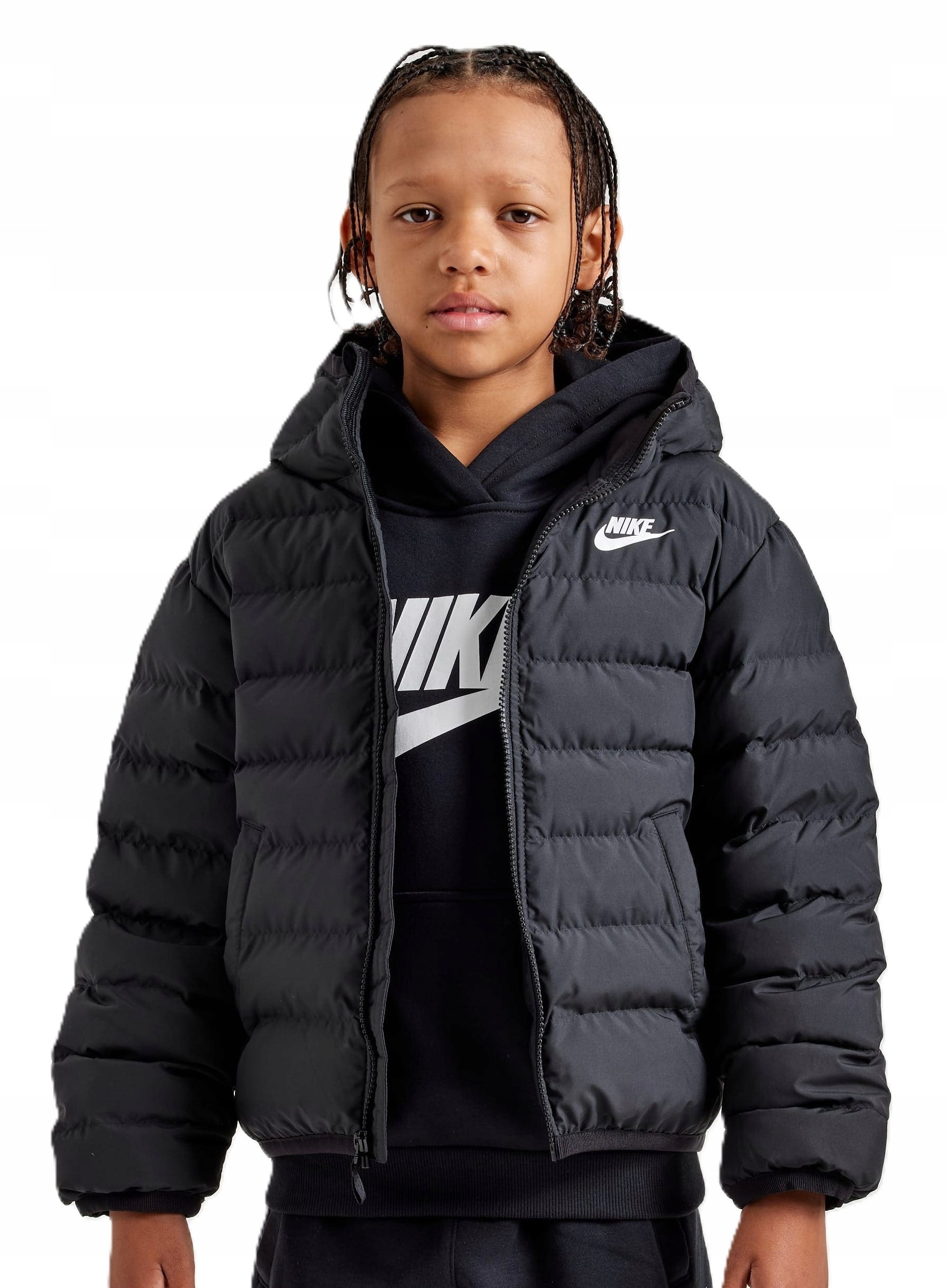 Młodzieżowa kurtka zimowa Nike Lekka z kapturem w luźnym kroju r.XL