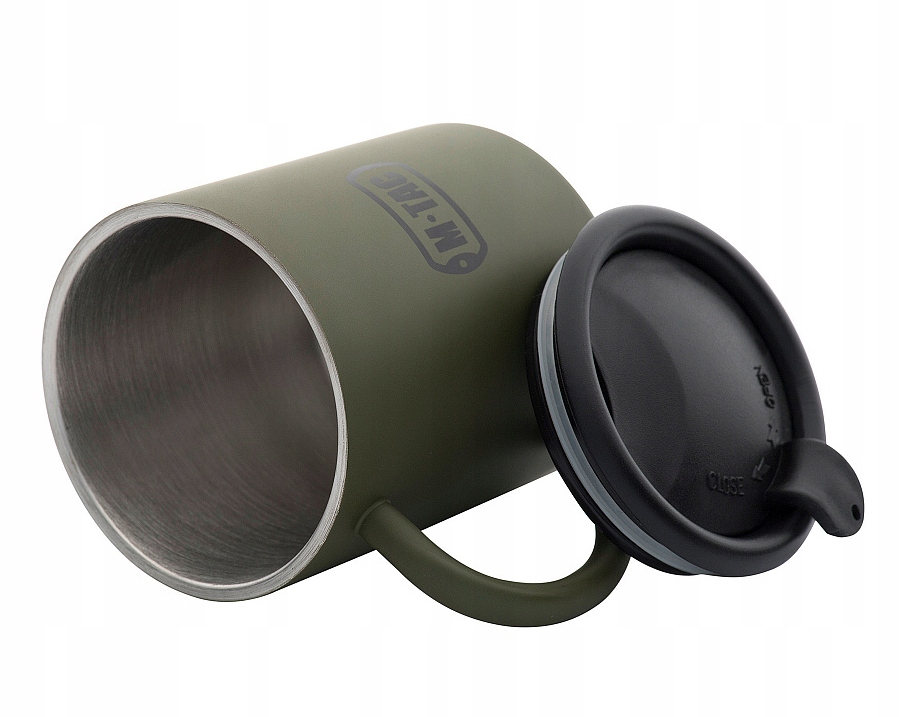 Kubek Termiczny turystyczny Stal Nierdzewna z pokrywką 280ml M-Tac Olive