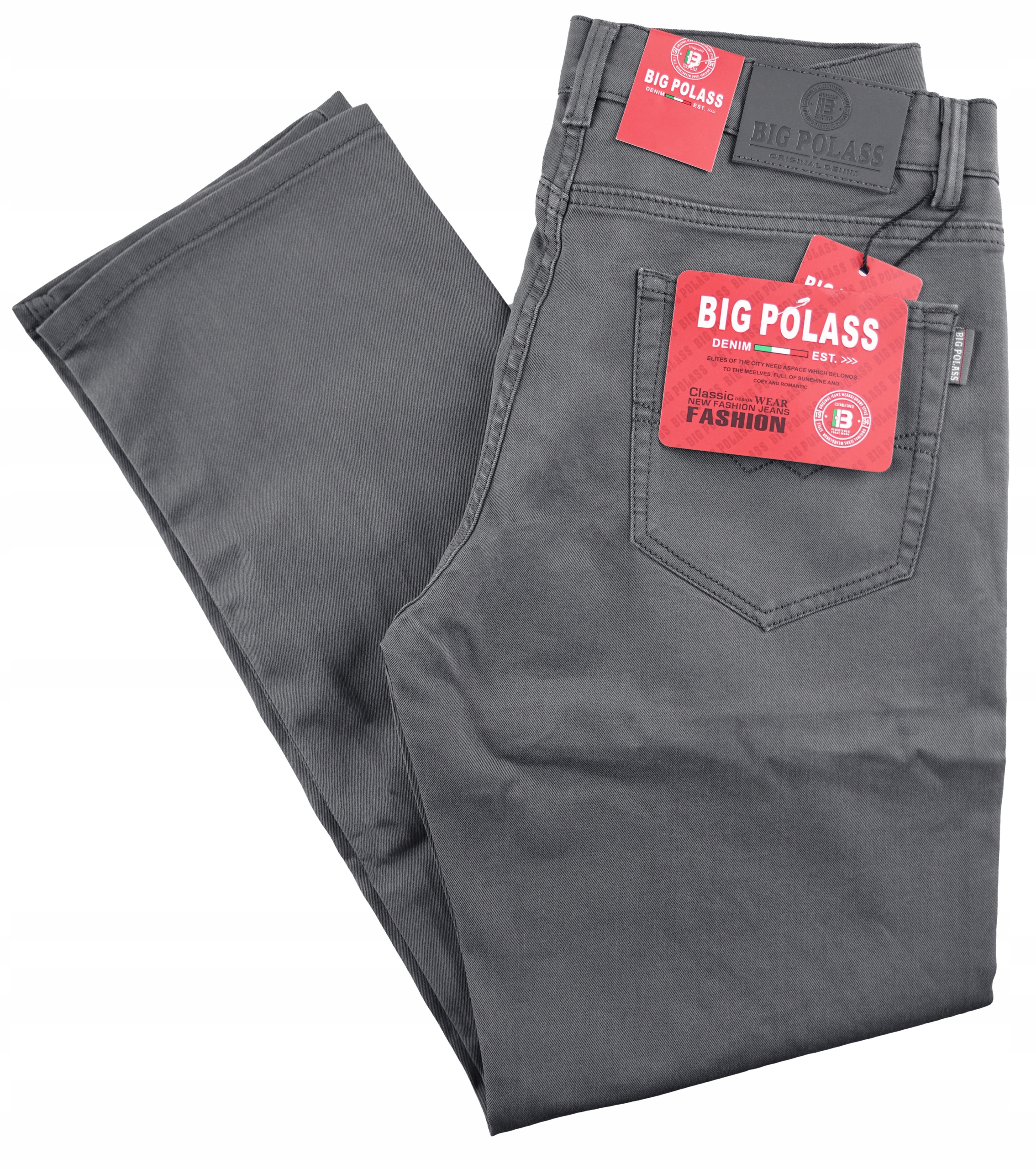 Spodnie męskie materiałowe bawełniane szare cienkie na lato W44 L32 118-124