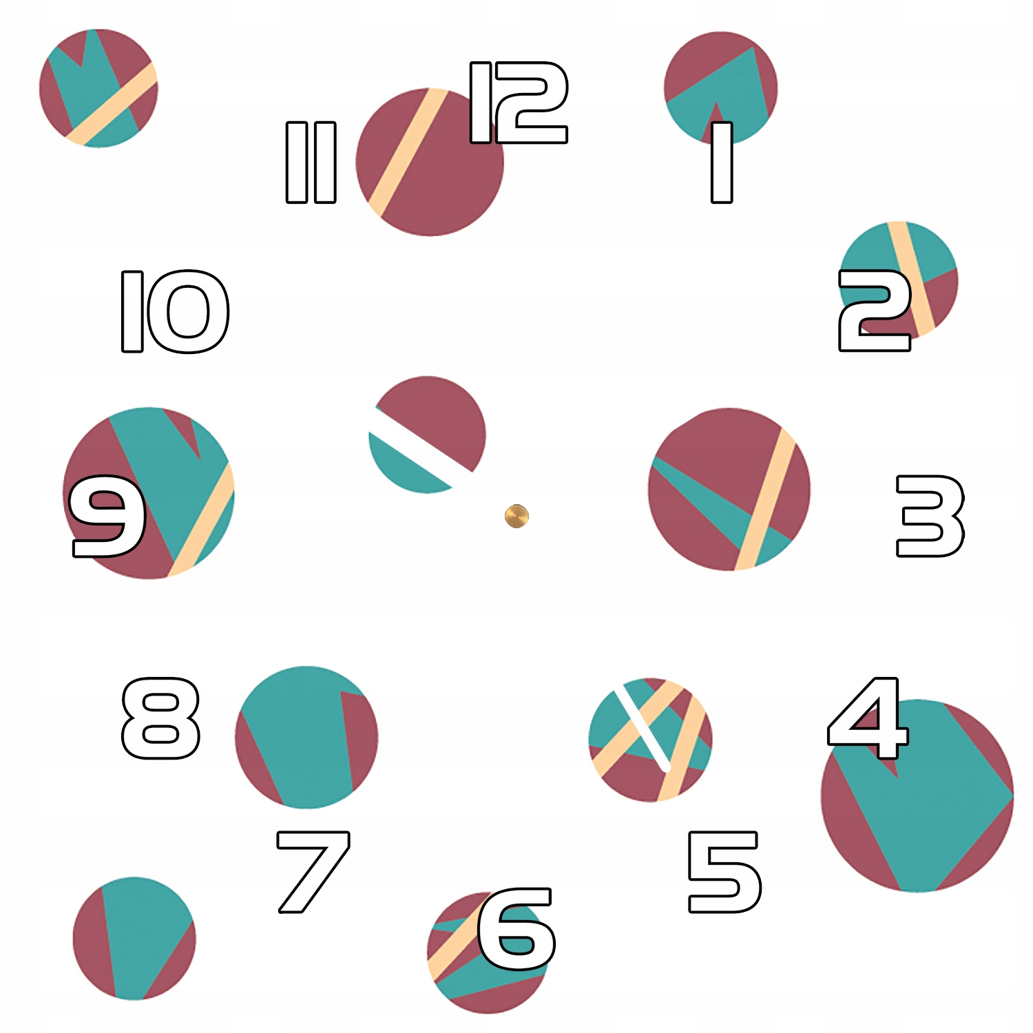 

Zegar szklany na ścianę Kolorowe kropki 30x30 cm