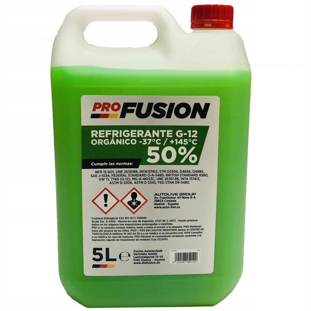 Płyn do chłodnic PROFUSION G-12, -37C, ZIELONY 5L