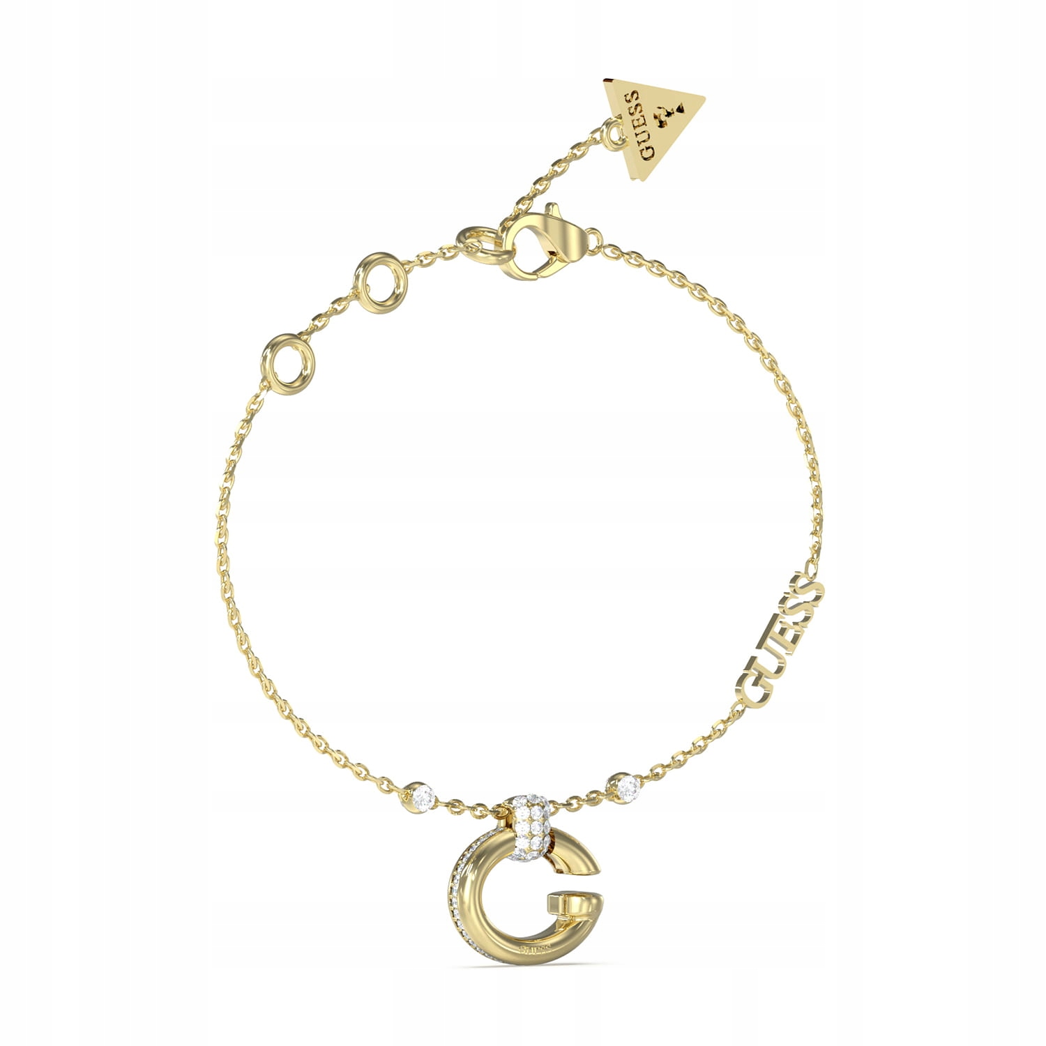 Dámský náramek Guess Oh My G Písmeno G ocel pozlacené zirkony S