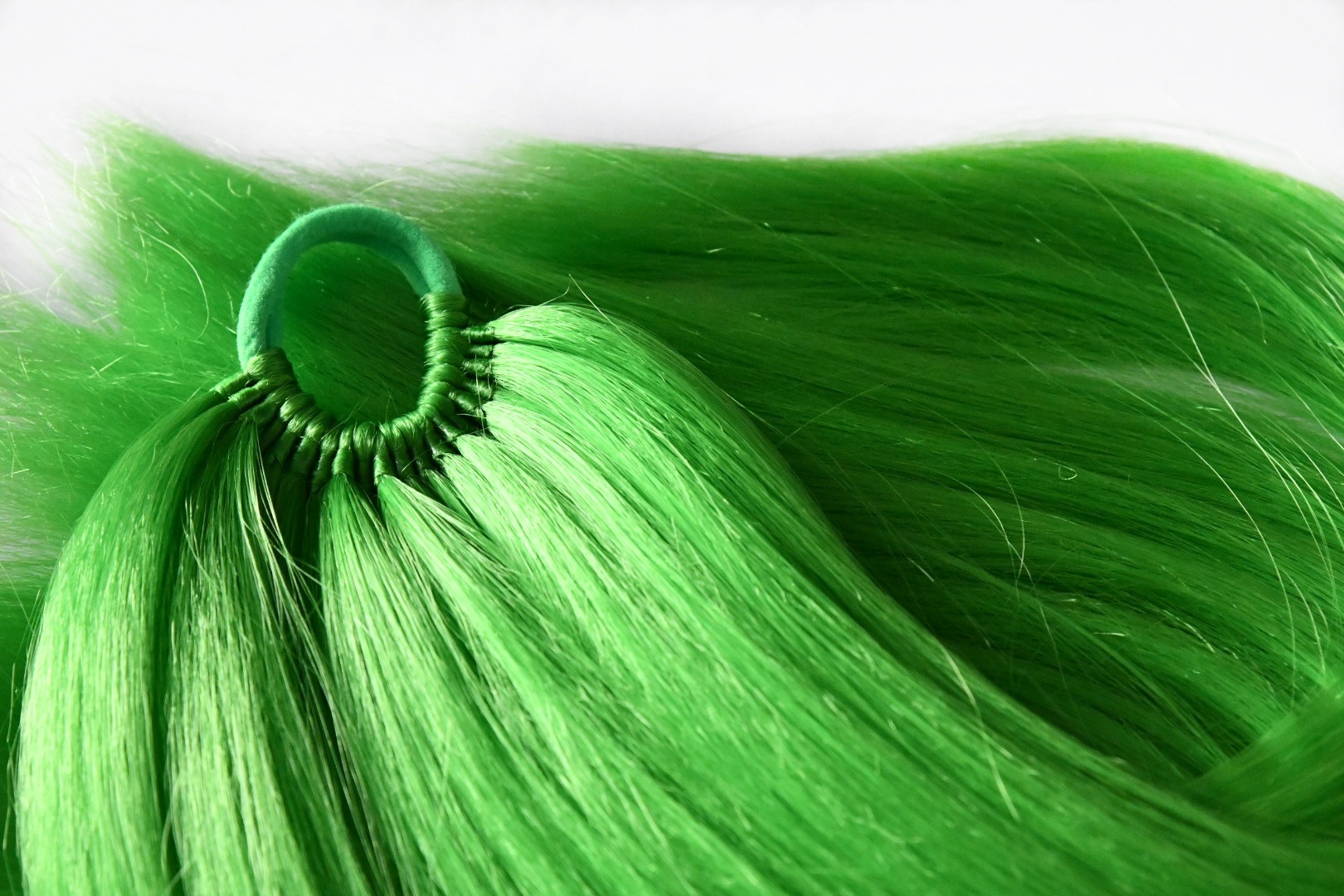 Culík na gumičce, prodloužení culíku neonově zelený XL 160g