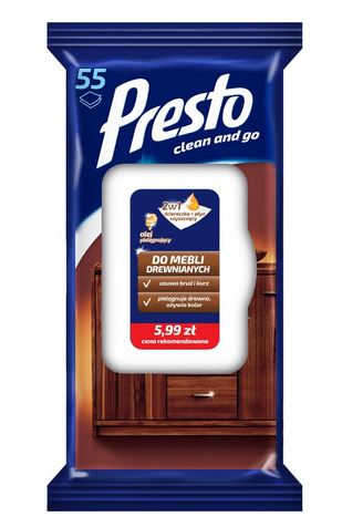 

Presto Ściereczki nawilżane do Mebli 55 sztuk