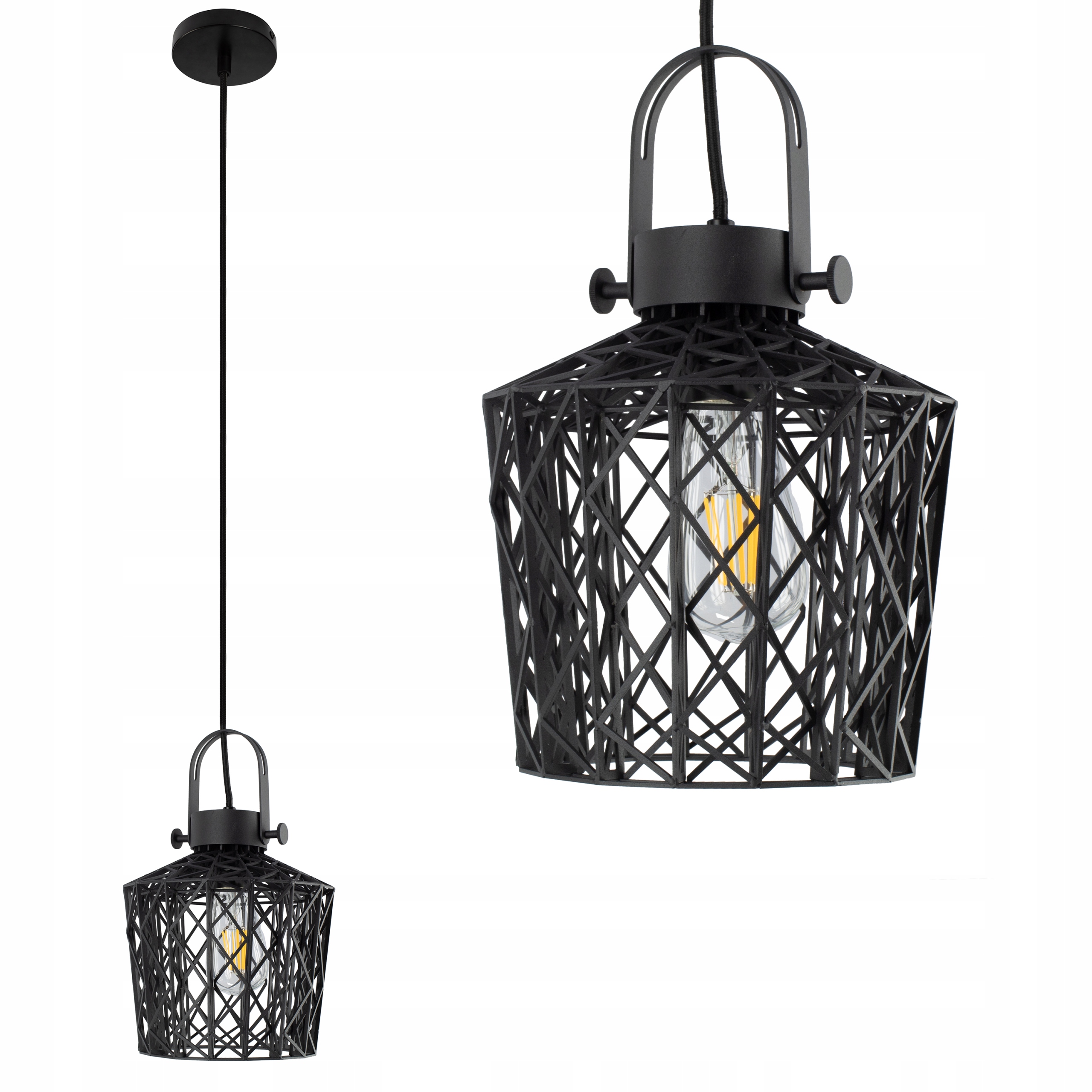 

Lampa sufitowa wisząca Loft Żyrandol Retro Czarna