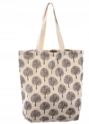 PIĘKNA PŁÓCIENNA BAWEŁNIANA TORBA NA ZAKUPY DRZEWA