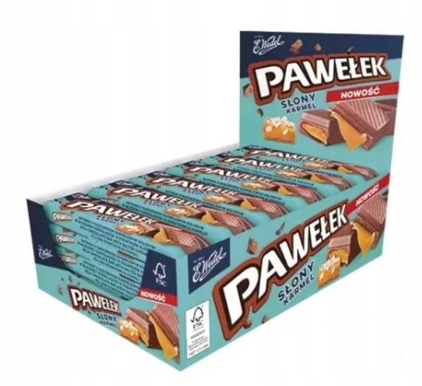 Levně 24x 45g Wedel Pawełek Slaný karamel Karton