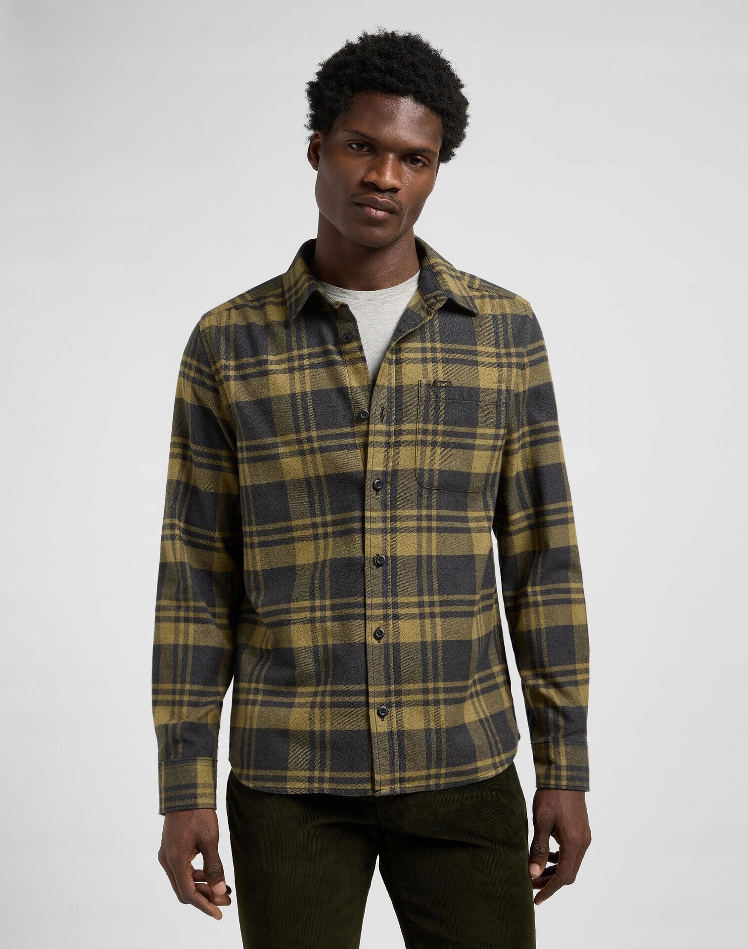 Pánská kostkovaná košile Lee Leesure Shirt Moss Garden Jaspe M