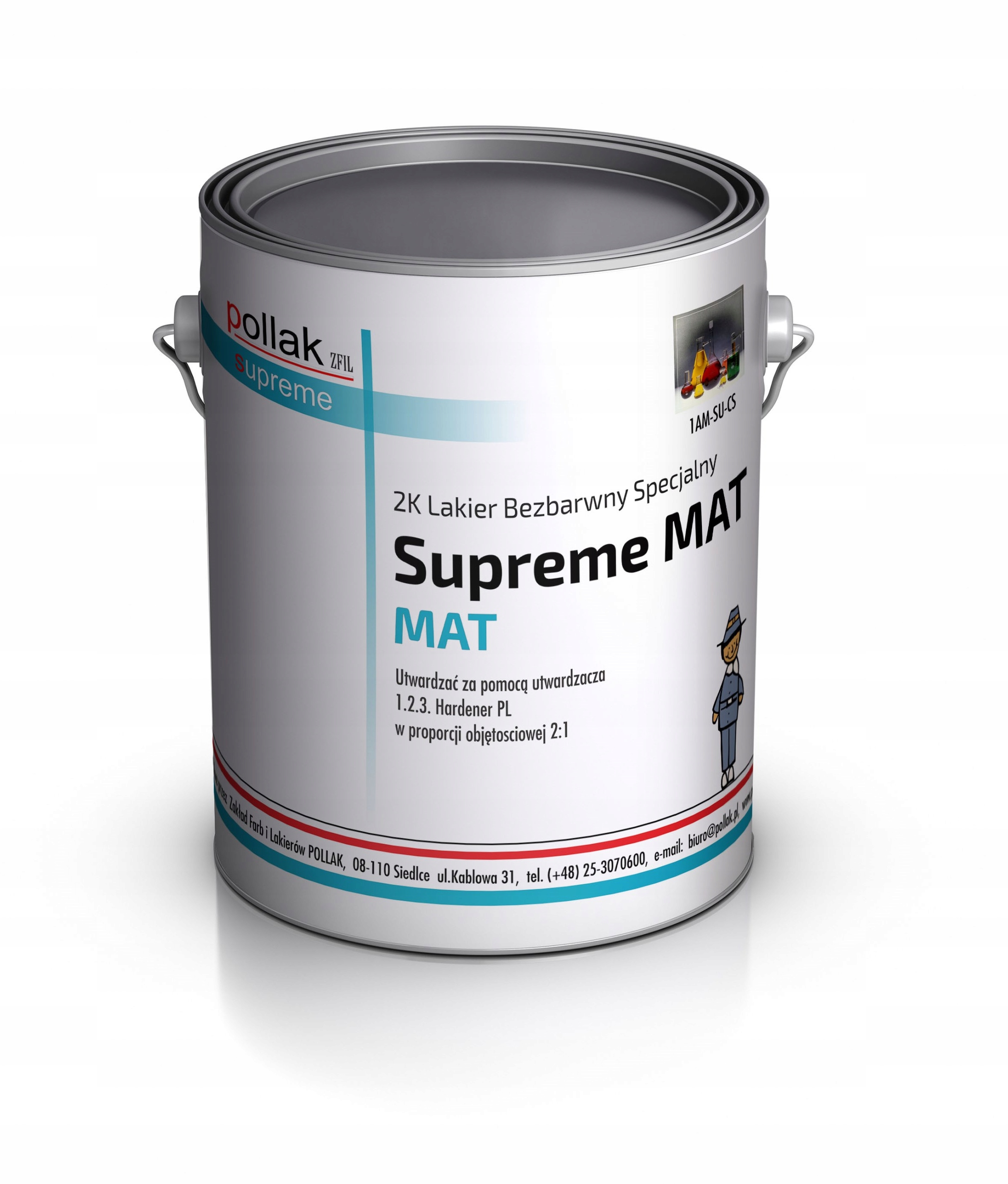 Поллак лак 2K бесцветный матовый 2: 1 мат 3 л