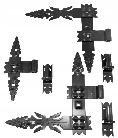 Úhlový Závěs Kovaný 400 mm Černý Ozdobný garážový pro bránu dveří, Retro Hák