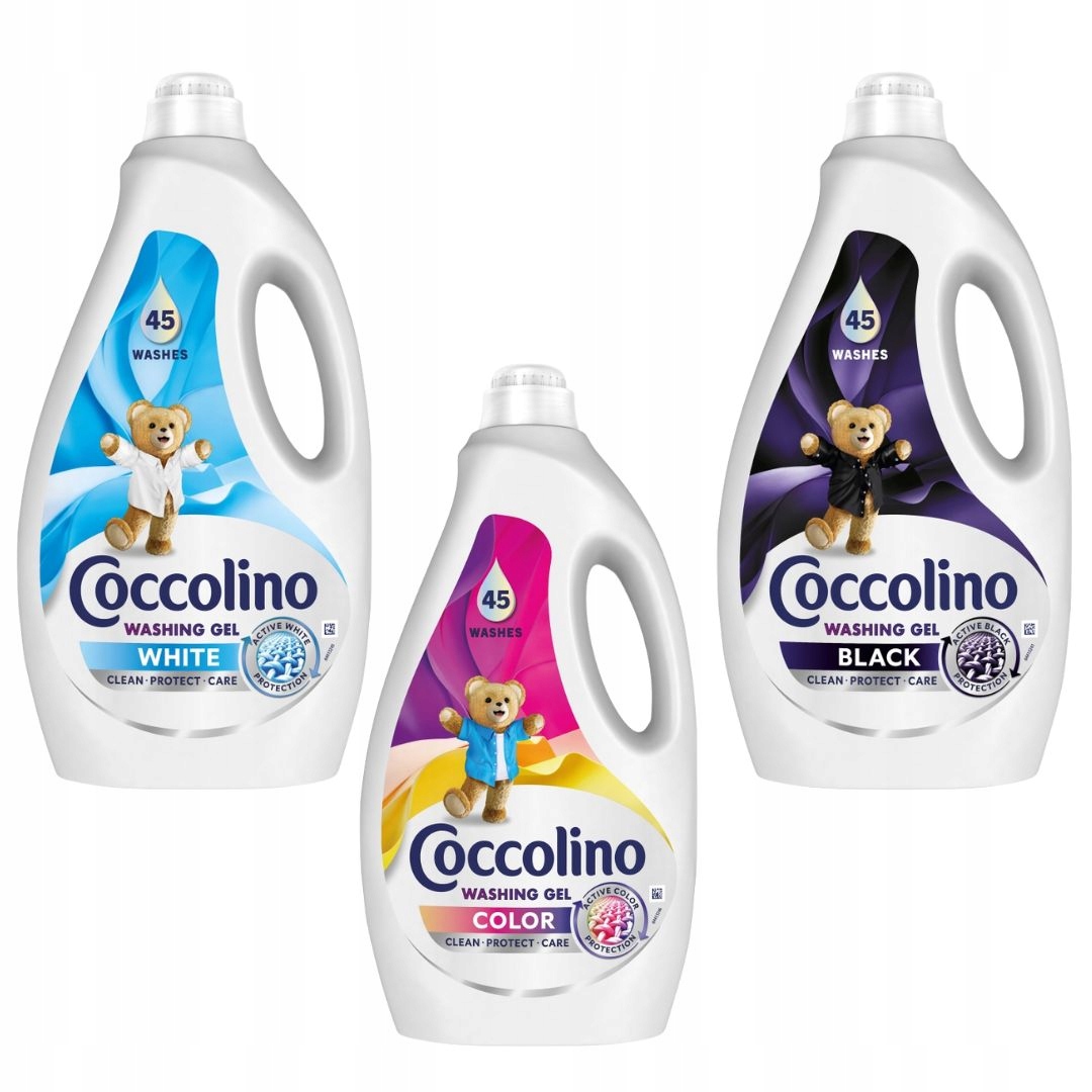 Coccolino Care Płyn Żel do prania MIX biały, czarny, kolor 3x1,8L 135 prań