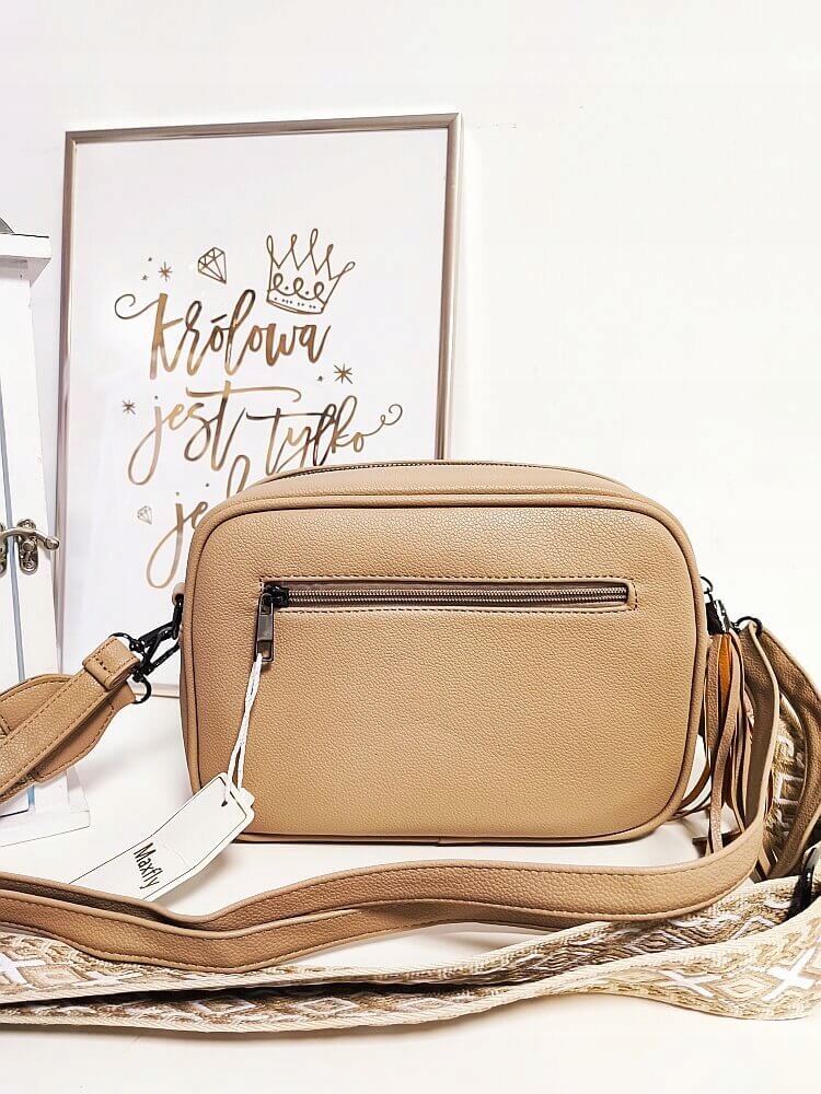 Maxfly torebka kuferek z kieszenią beżowa Marka inna