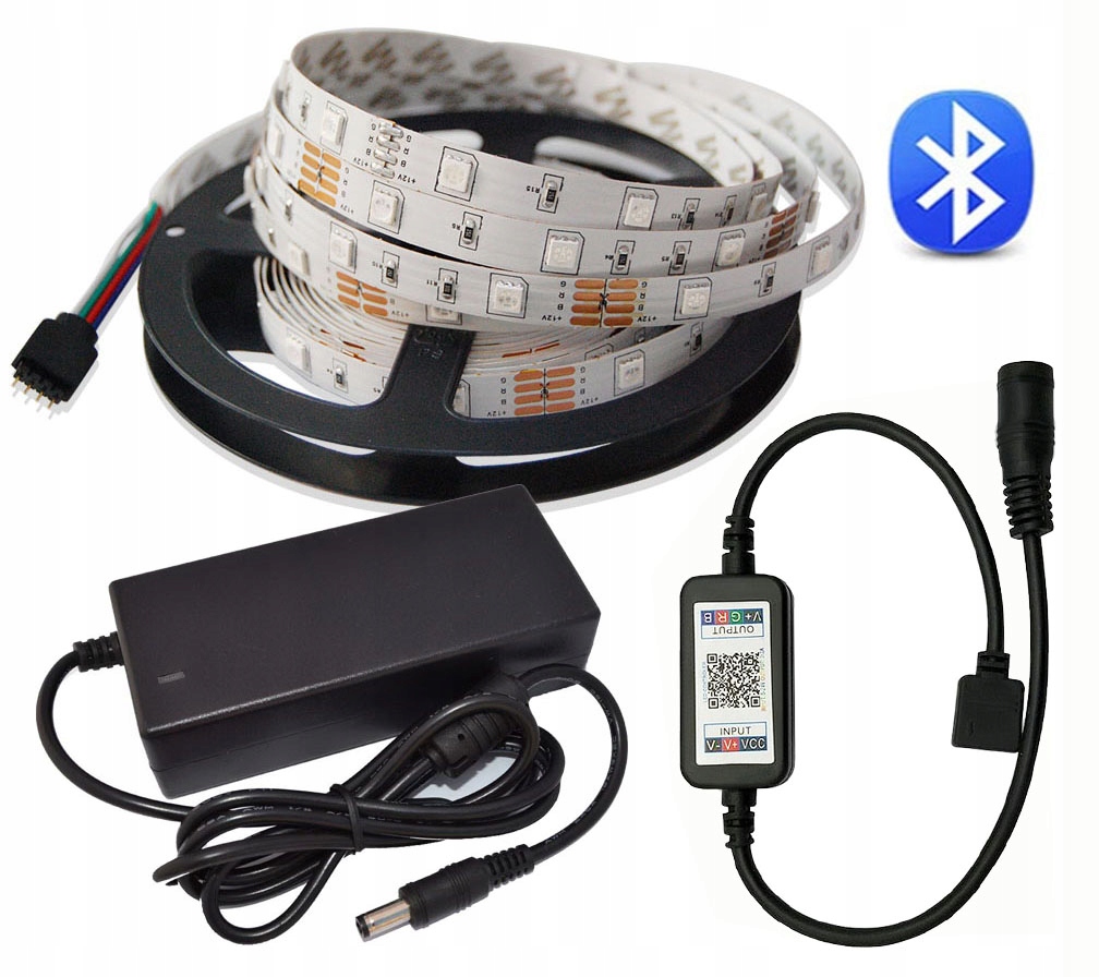 

Zestaw Taśma Listwa Led Rgb 5m poprzez Bluetooth