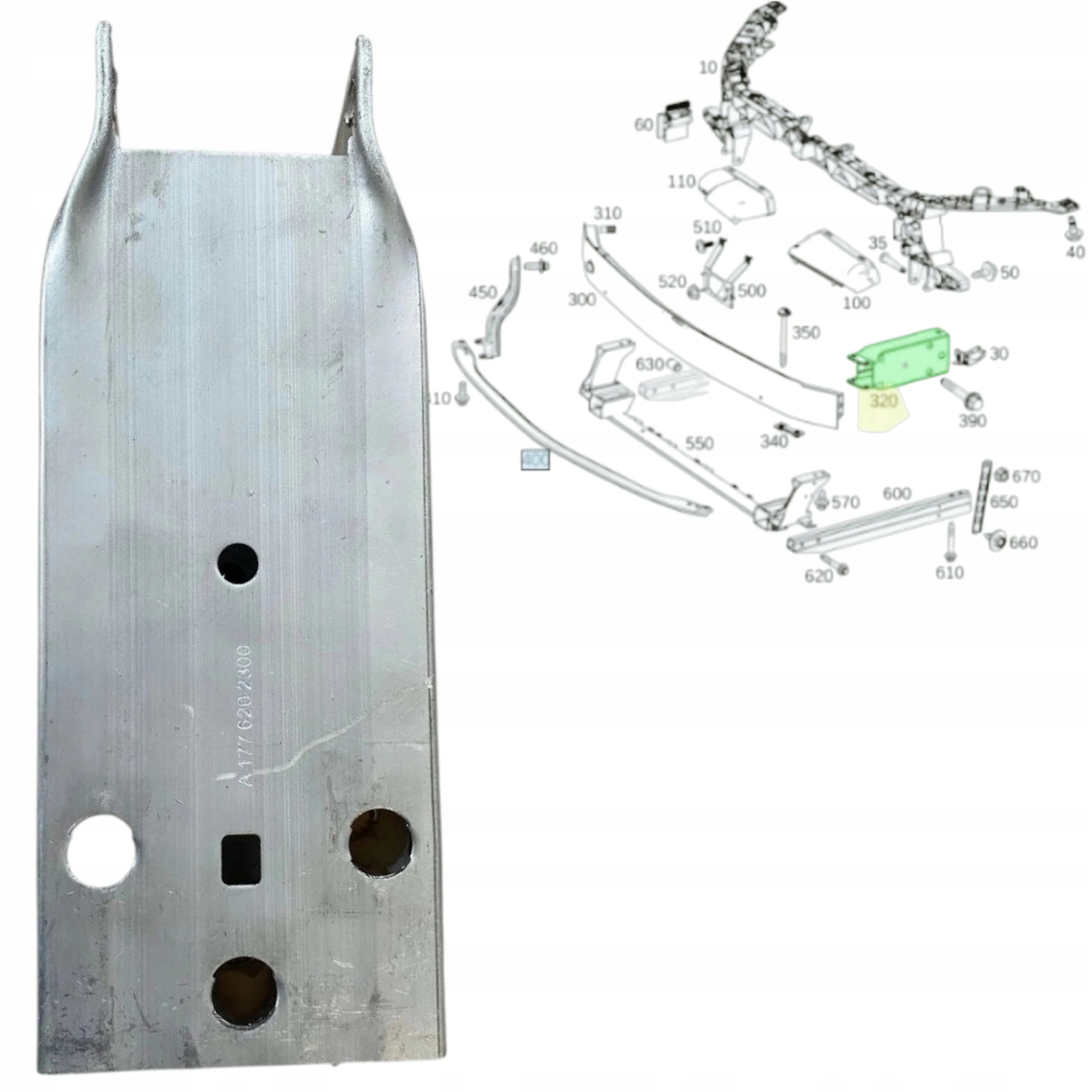 Levá odrazová zóna Mercedes A-klasa W177 Cla W118 B-klasa W247