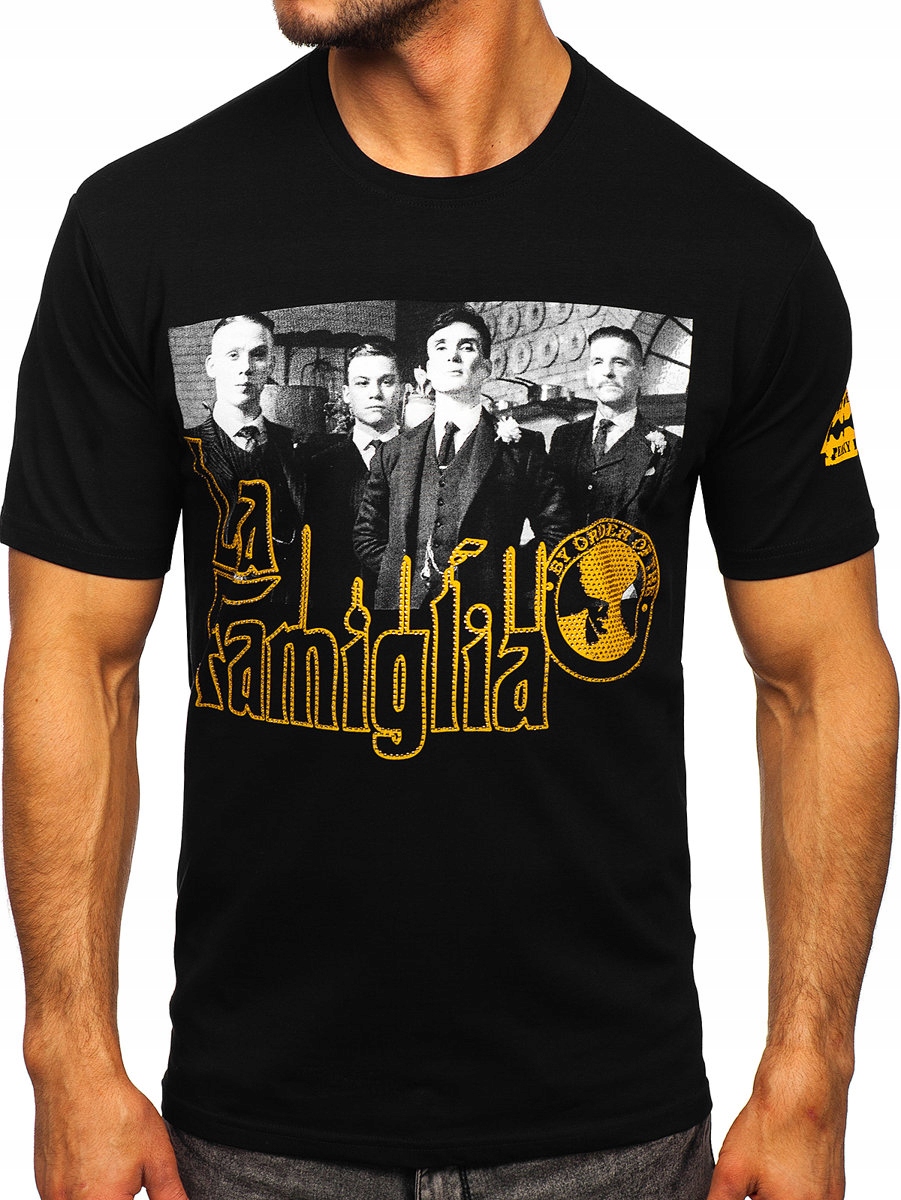 

T-shirt Męski Z Nadrukiem Czarny 2824 Rozmiar_l