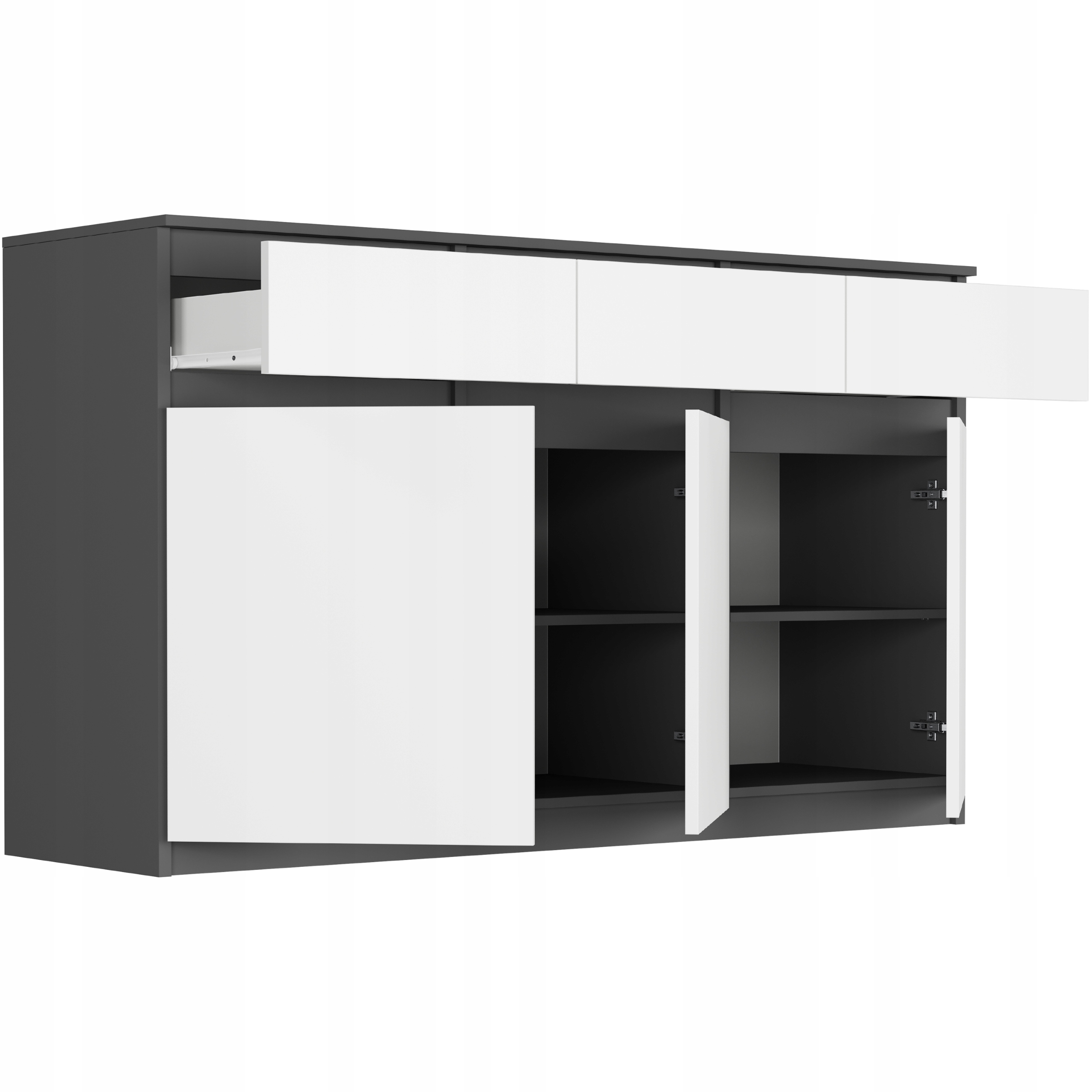 KOMODA 98CM SZAFKA 3 SZUFLADY MIX ANTRACYT S3