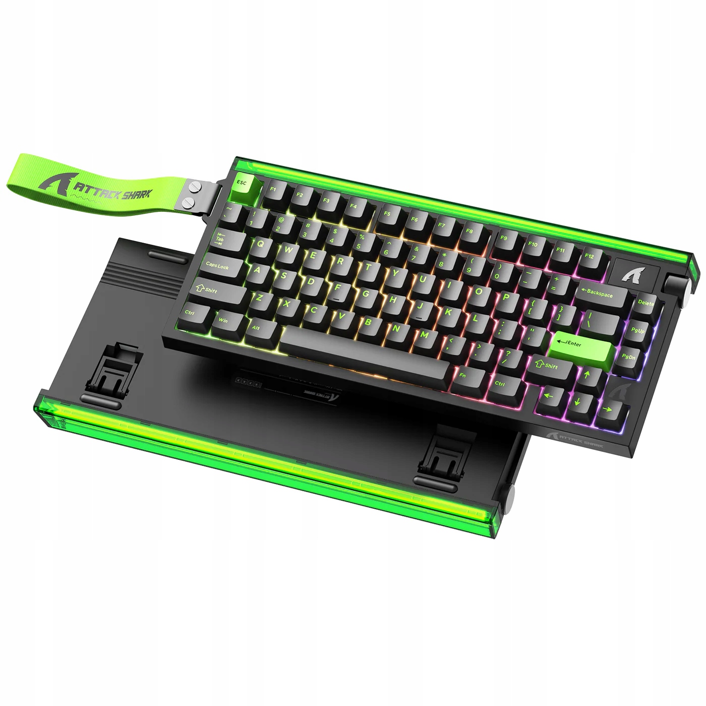 Attack Shark R85 He Neon Green Čierna magnetická klávesnica 8K Hz R85HE