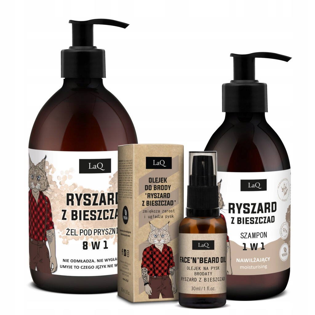 Laq Sada Mens Set Ryszard z Bieszczad gel, šampon, olej, balení