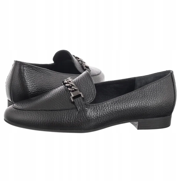 Boty Loafersy Polobotky Kožené Damksie Ryłko Černé 2VP83_EV