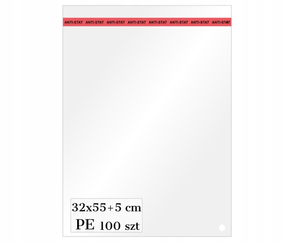 

torby foliowe 320mm x 550mm +50mm na odzież Pe