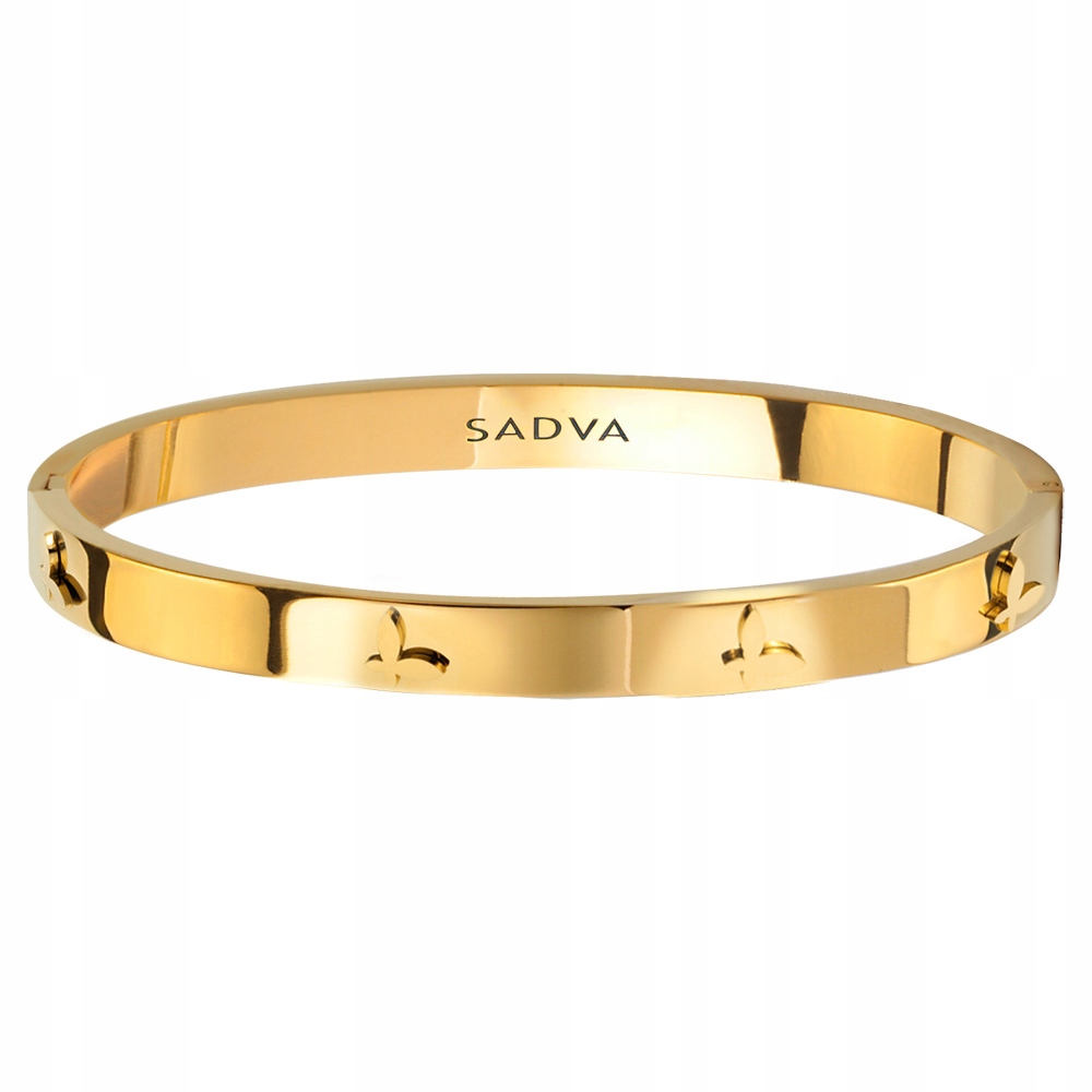 Bransoletka Pozłacana Sztywna Okrągła 17cm Motyl Stal Szlachetna 18K Sadva
