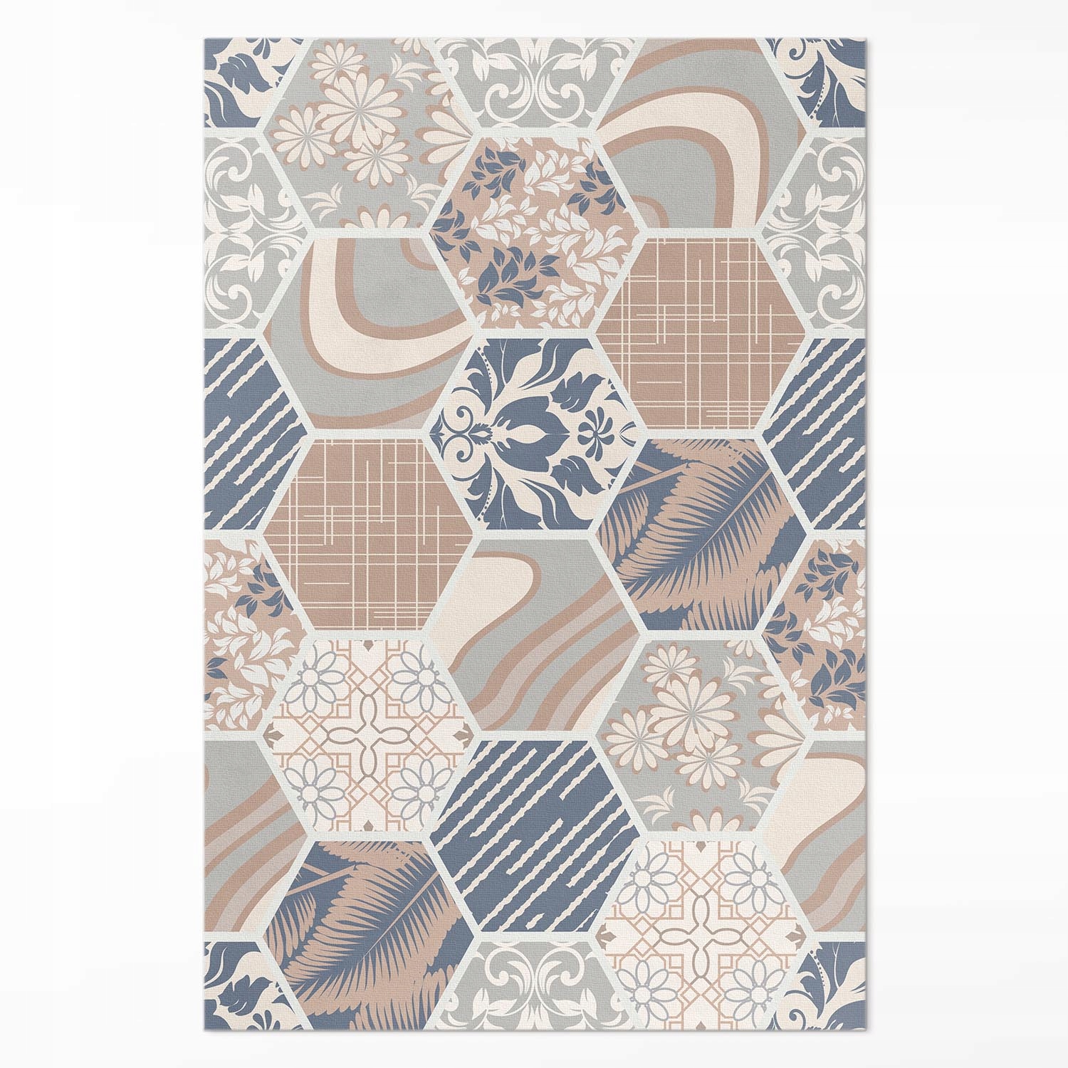 Vinylový dekoratívny koberec Havajské hexagony boho dlaždice Veľký 140 x 210 cm