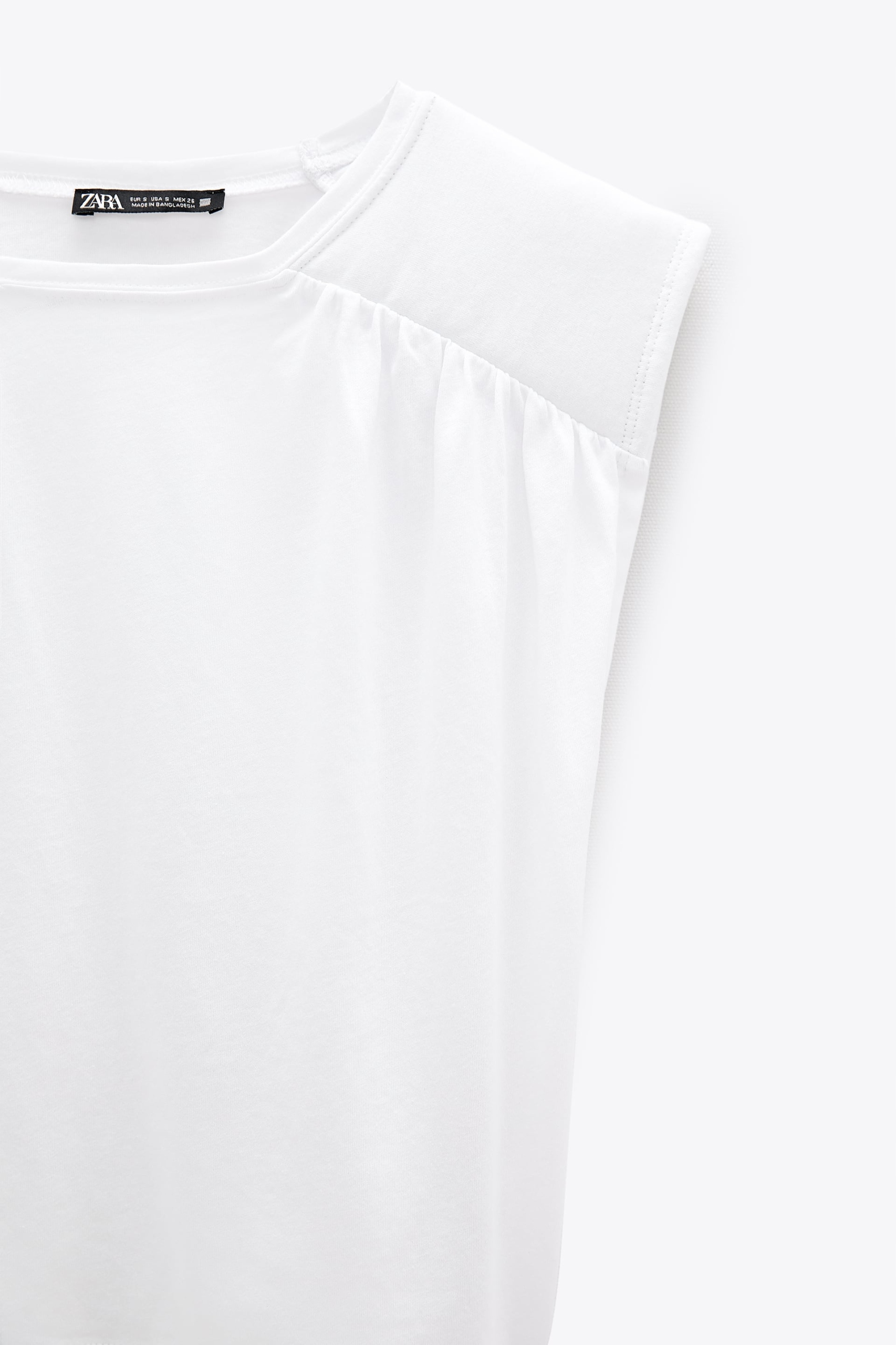 ZARA_BIAŁA KOSZULKA BAWEŁNIANA 4174628 Marka Zara