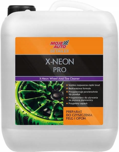 MOJE AUTO X-NEON PRO PREPARAT DO CZYSZCZENIA FELG I OPON 5L