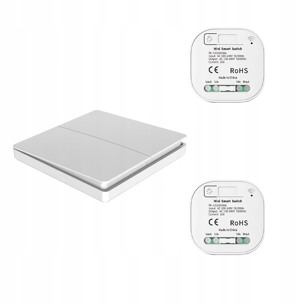 Bezdrátový spínač světla – 1x Podvojný spínač se 2 přijímači